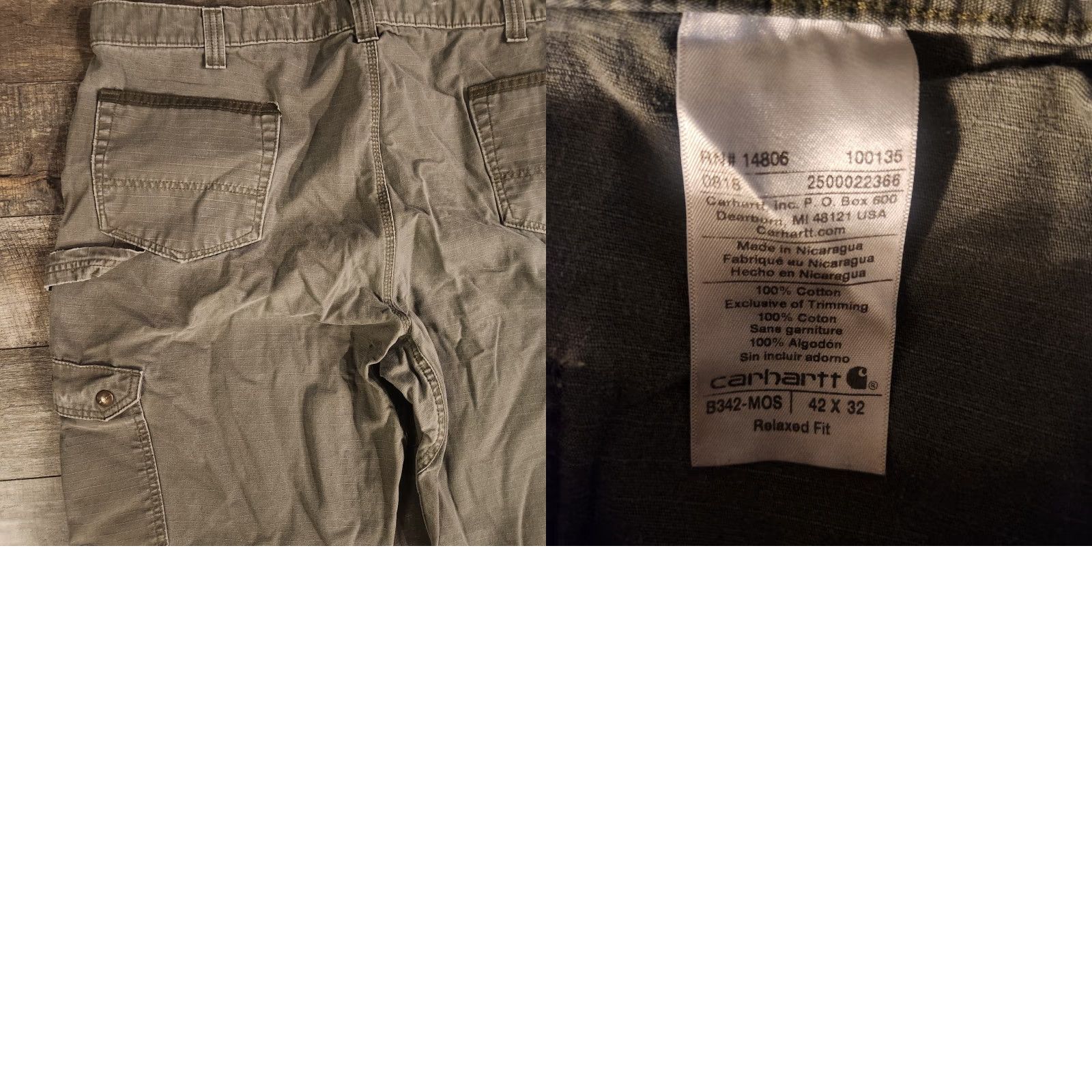 Carhartt Carhartt Pants Mens 42x32 Canvas Cargo Relaxed Ripstop Double Knee Carpenter Pants Mens 42x32 Gray Cotton Cargo Workwear USA Outdoor Size US 42 / EU 58 - 9 Thumbnail