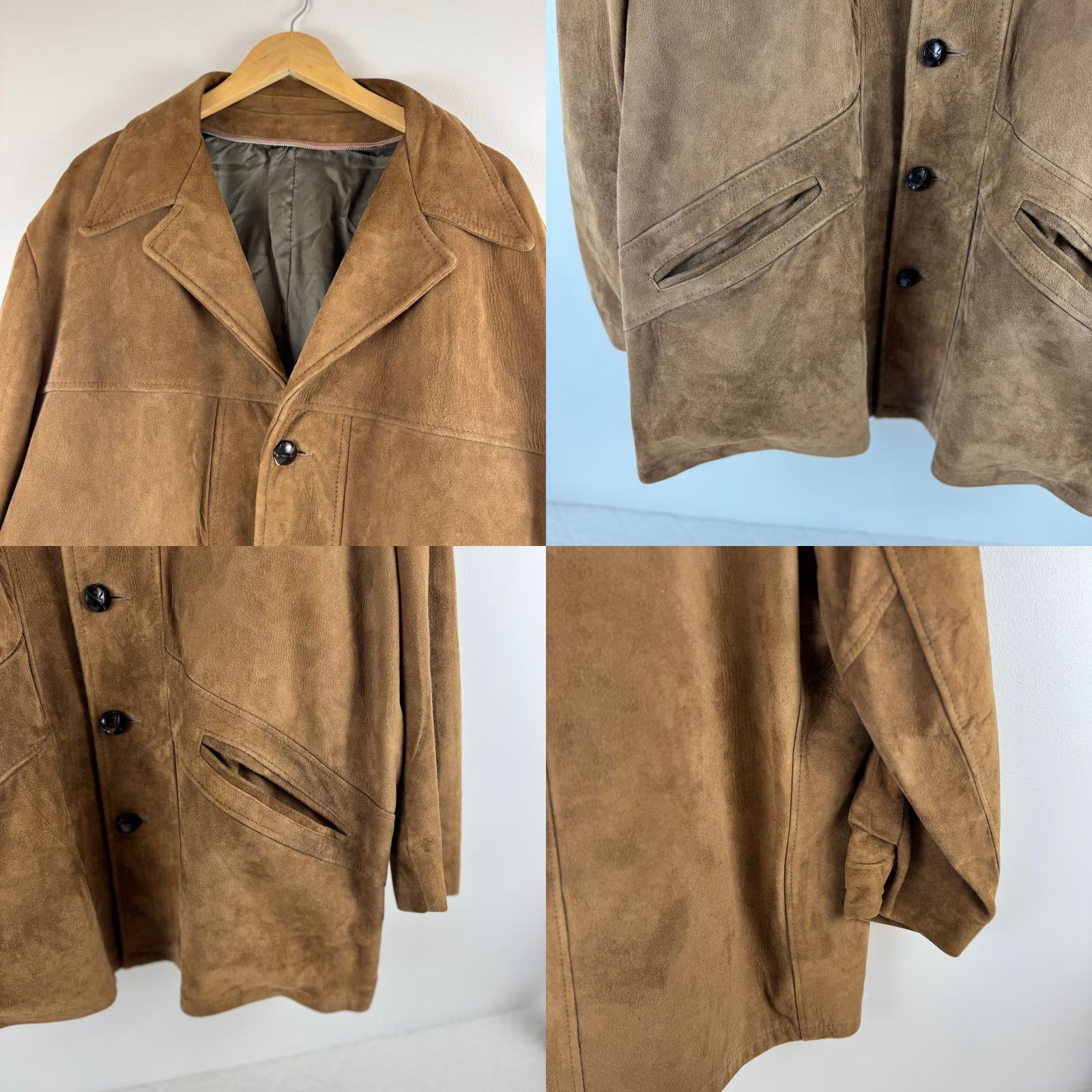 Vintage VINTAGE Brown Suede Leather Western Safari Jacket 70s Amalgamated Union Made L Size US L / EU 52-54 / 3 - 9 Thumbnail