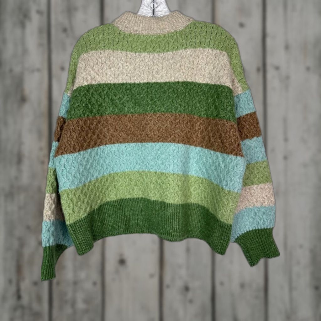Vintage VINTAGE Daily Thread Green Striped Oversized Sweater XS Women Pullover 25” Pit to Pit 22” Length 28” Sleeve Length Womens XS Size XS / US 0-2 / IT 36-38 - 1 Thumbnail