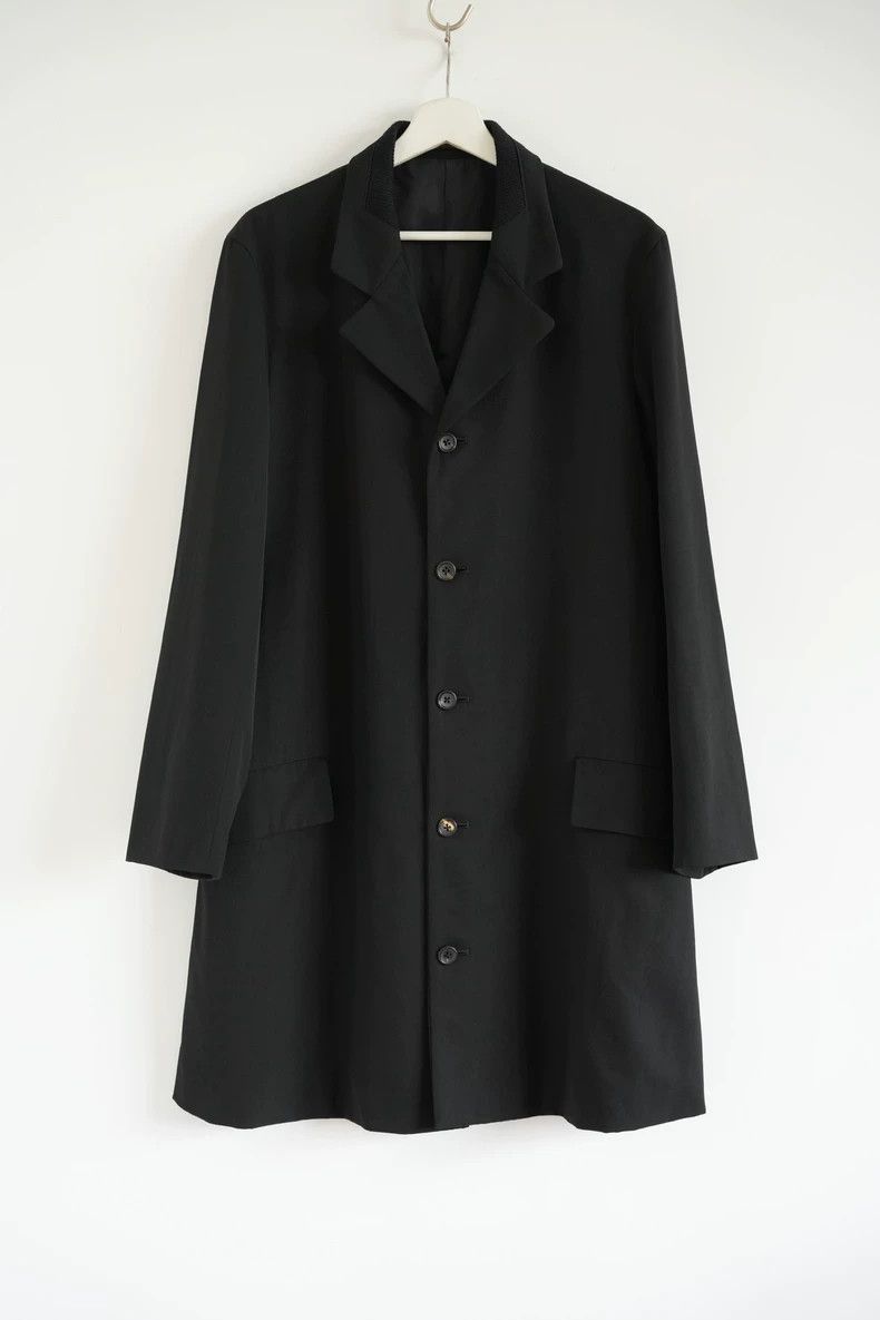 Yohji Yamamoto Yohji Yamamoto Yohji Yamamoto Wool Coat with Knit Collar Size US M / EU 48-50 / 2 - 1 Thumbnail