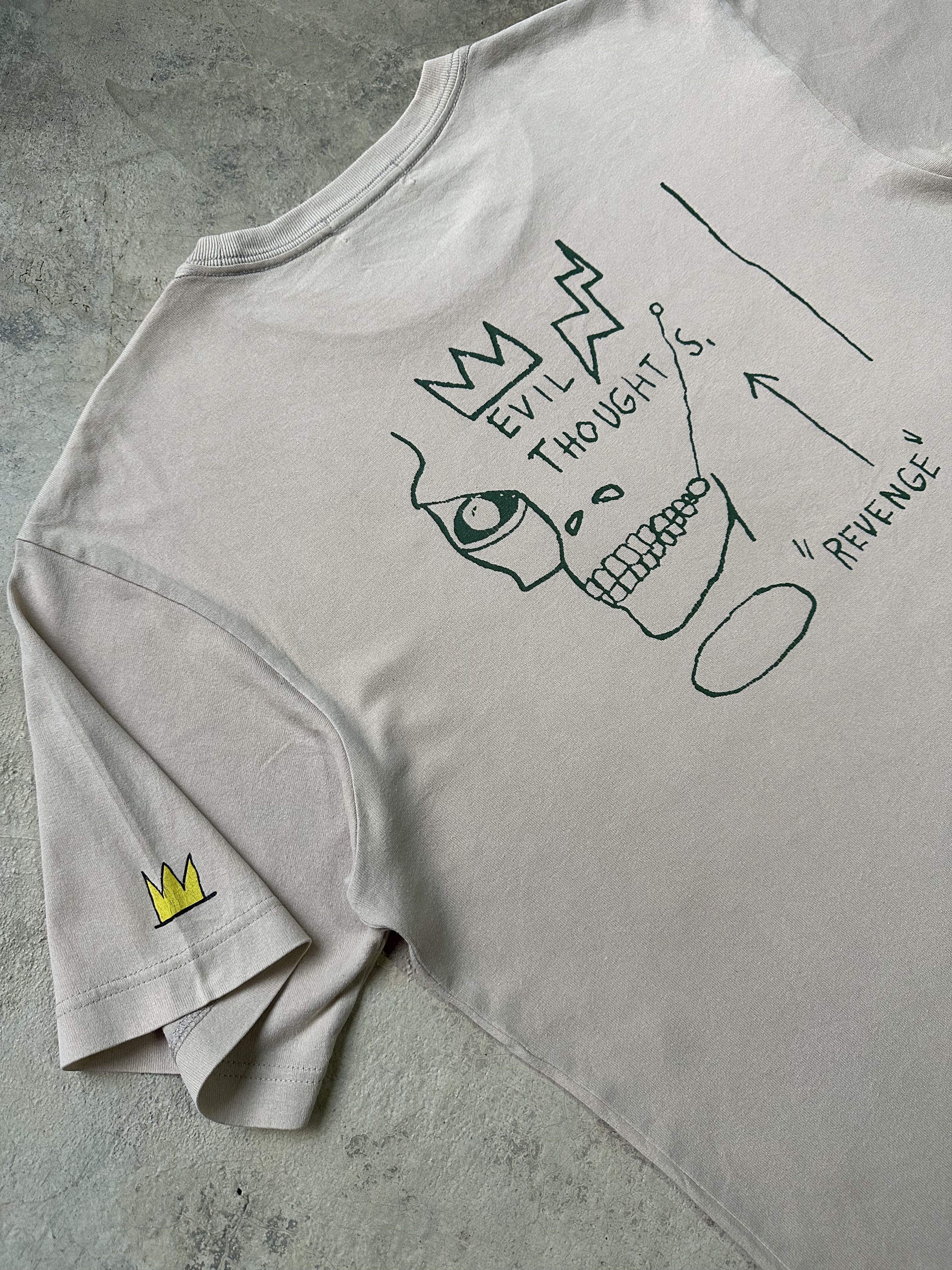 Jean-Michel Basquiat Vintage Jean Michel Basquiat Evil Thought Revenge Skull Tee Size US L / EU 52-54 / 3 - 8 Thumbnail