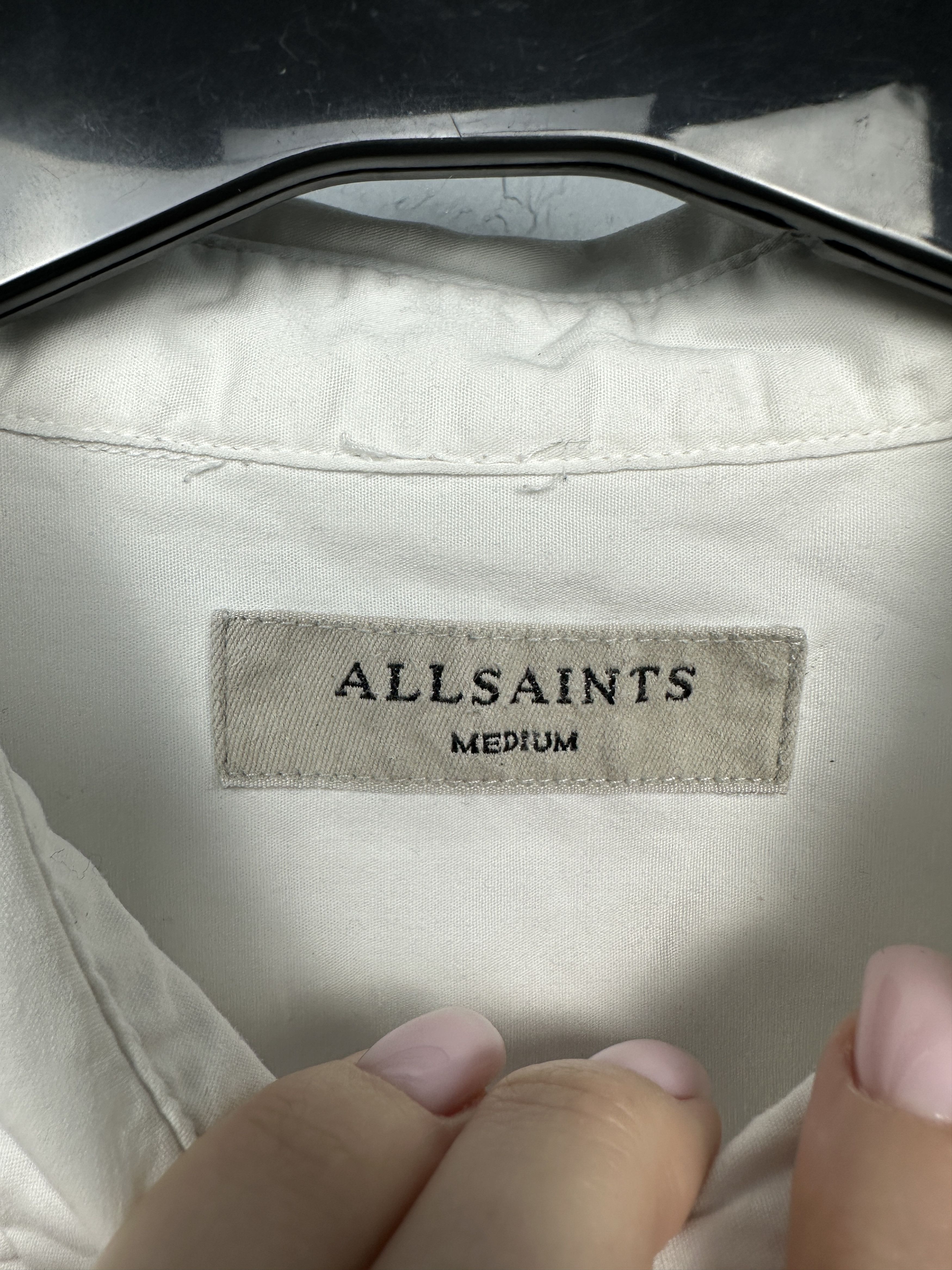 Allsaints Allsaints Mens White Long Sleeve Shirt Size US M / EU 48-50 / 2 - 4 Thumbnail