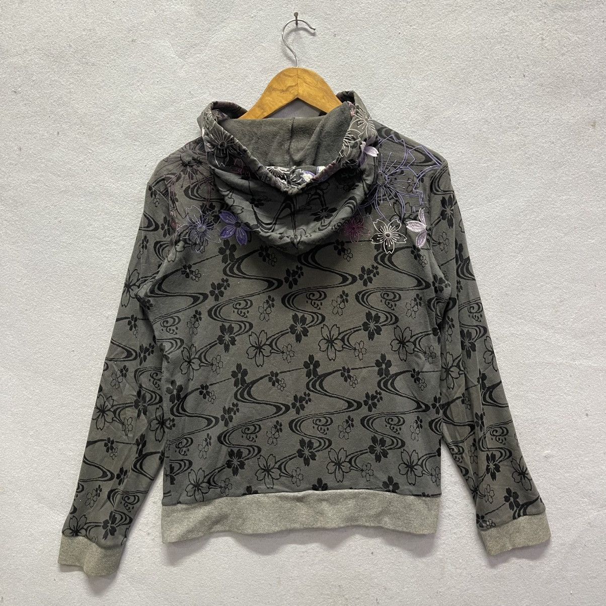 Japanese Brand Japanese Classic Script Floral Pattern Zip Hoodie Size US M / EU 48-50 / 2 - 7 Thumbnail