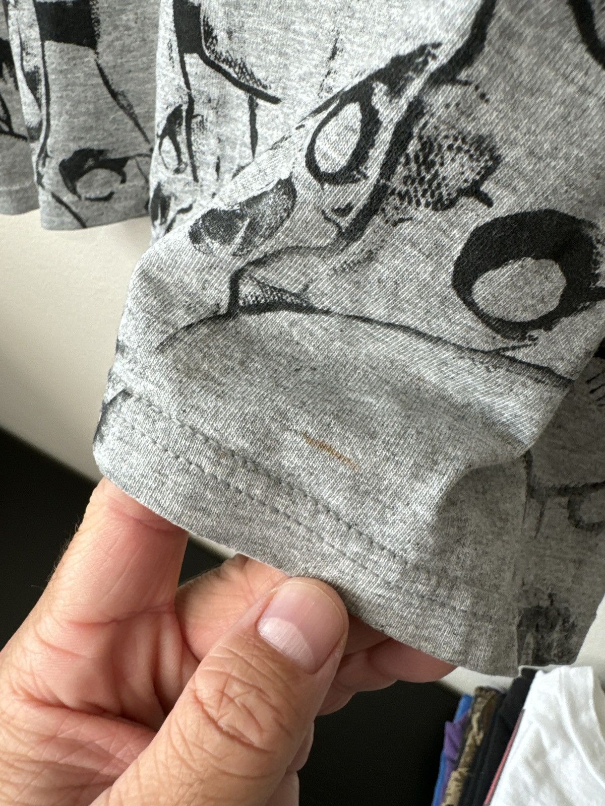 Nike × Vintage Vintage Nike Y2K Silver Tag Custom Skulls AOP T Shirt Size US XL / EU 56 / 4 - 8 Thumbnail