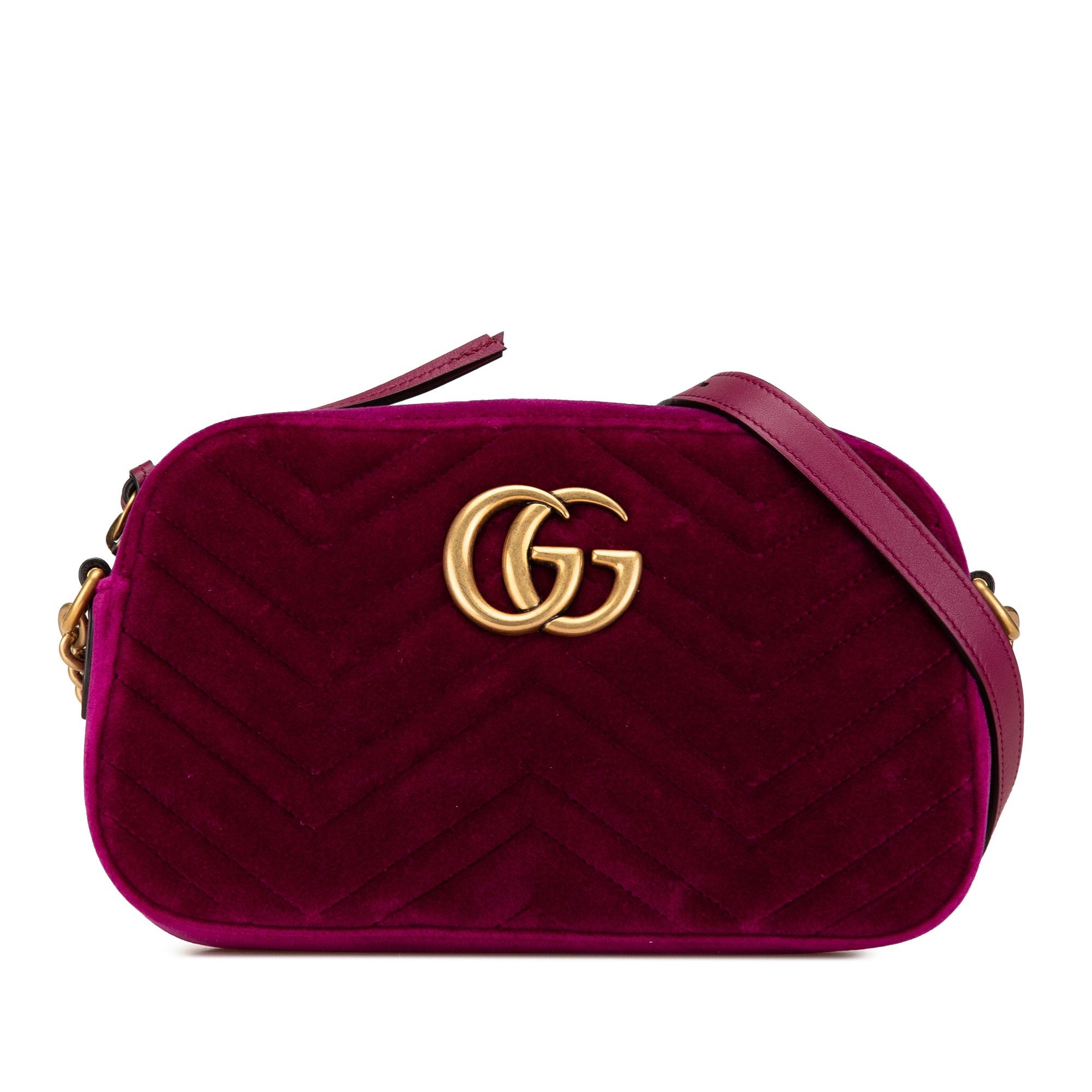 Gucci Gucci Small GG Marmont Velvet Matelasse Crossbody Purple Size ONE SIZE - 1 Thumbnail