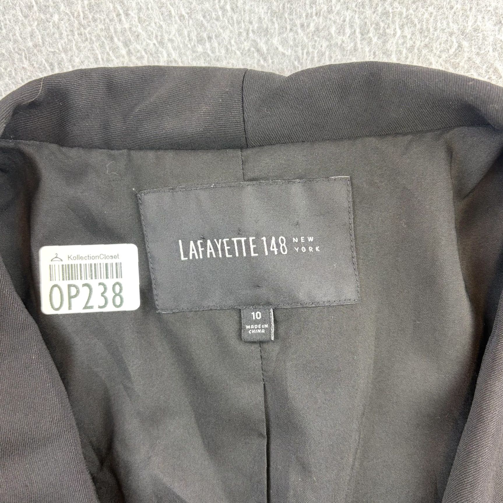 Vintage Lafayette 148 New York Blazer Jacket Womens 10 Black Shawl Collar One-Button Size L / US 10 / IT 46 - 6 Thumbnail
