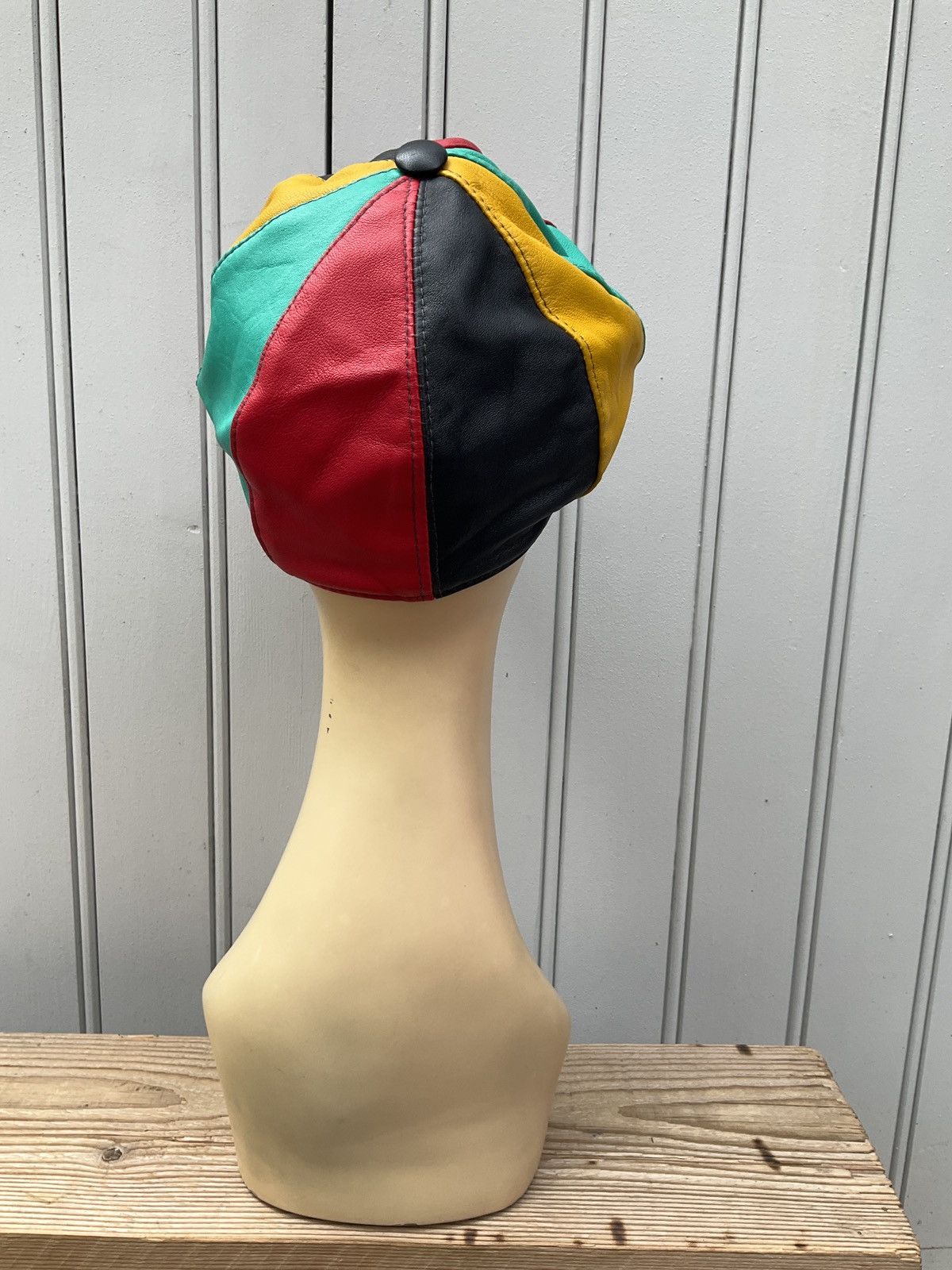 Vintage Vintage 90's Rasta leather cap Size ONE SIZE - 5 Thumbnail