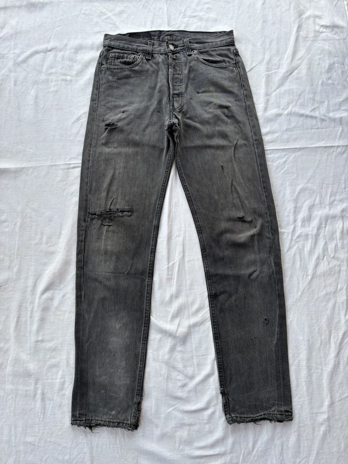 Kapital Vintage Levis 501 MADE IN USA Faded Black Distress Denim Size US 30 / EU 46 - 5 Thumbnail
