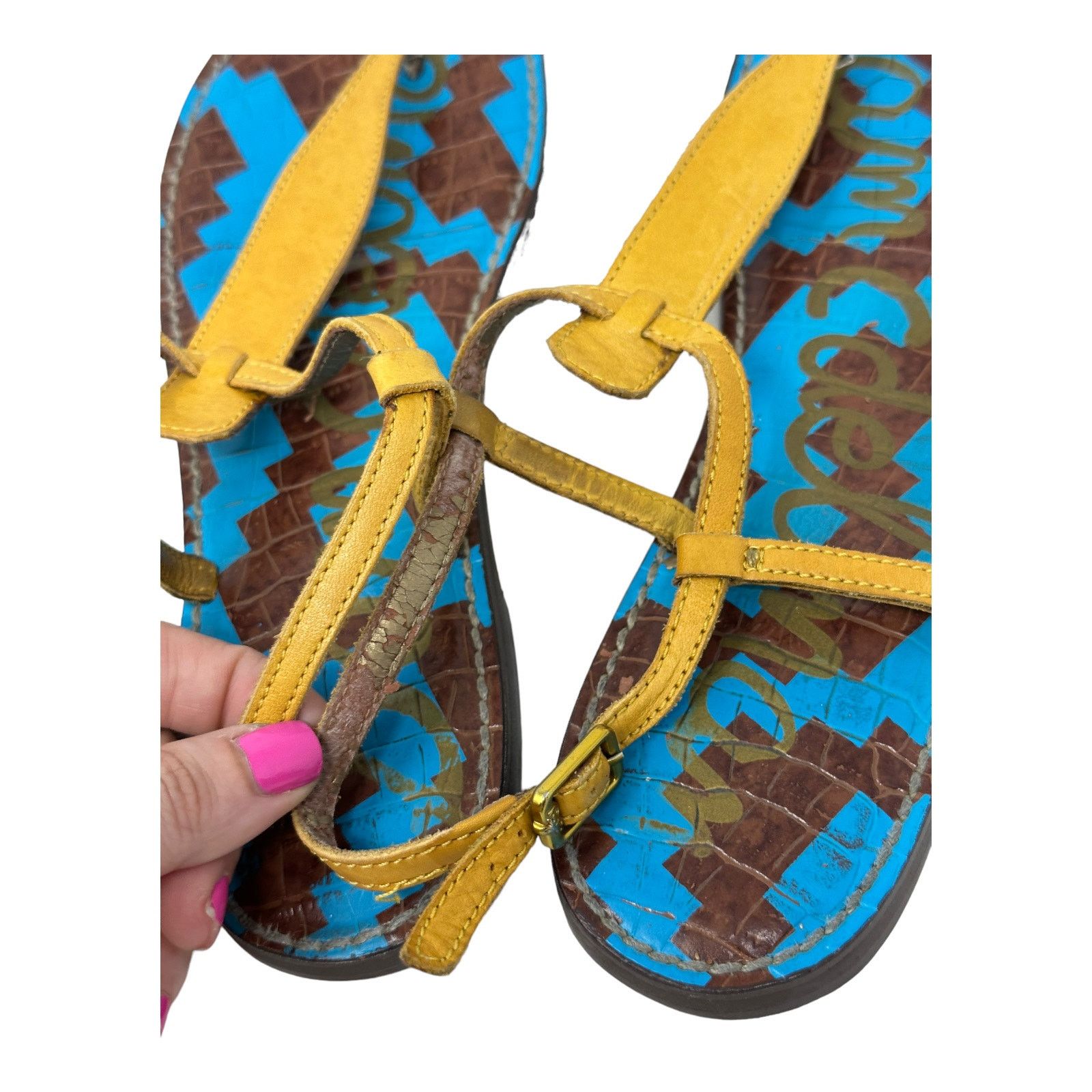 Sam Edelman Sam Edelman yellow flat sandals size 9M Size US 9 / IT 39 - 4 Thumbnail