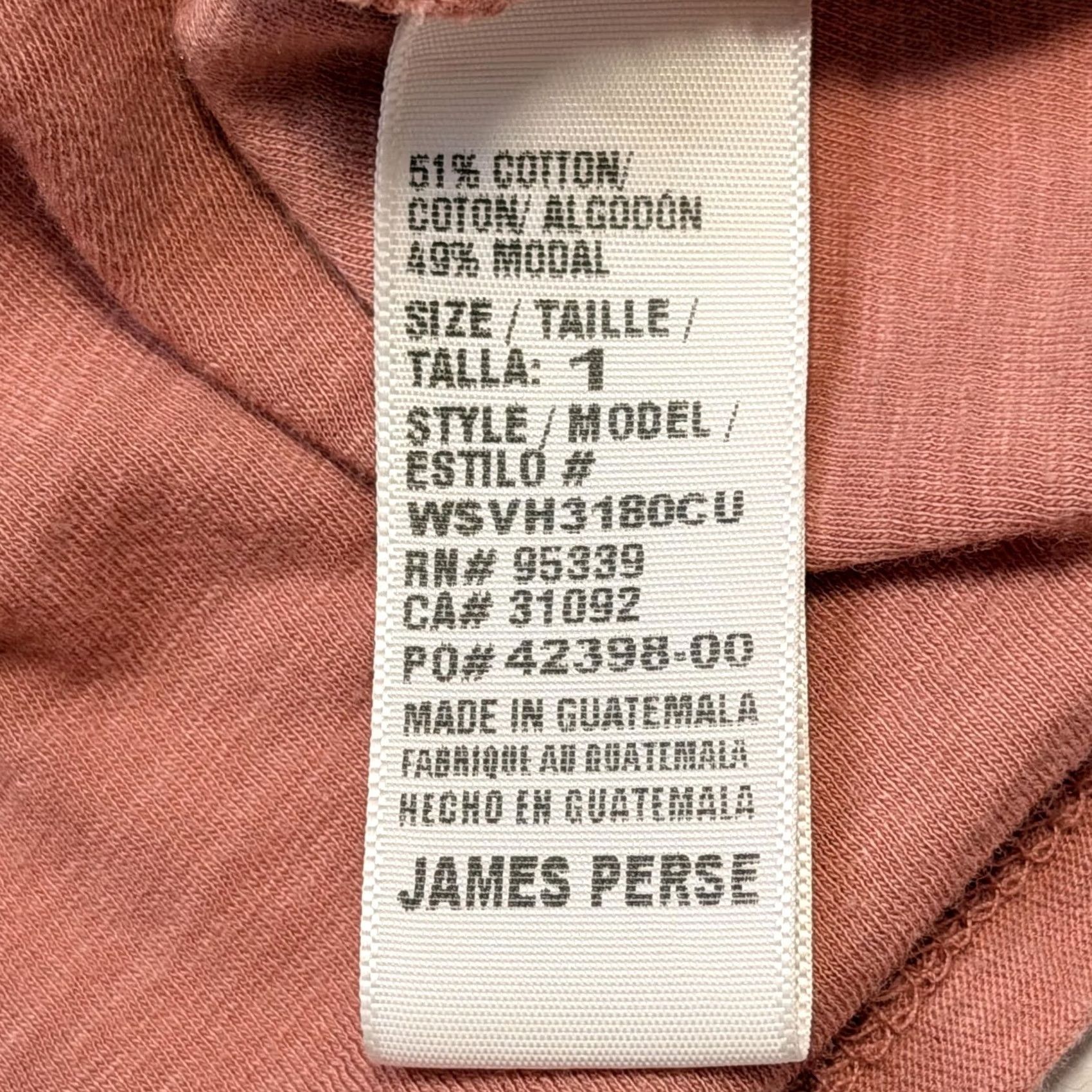 James Perse James Perse Shirt Womens 1 Pink Long Sleeve Scoop Neck Cotton Modal Top Size XS / US 0-2 / IT 36-38 - 5 Thumbnail