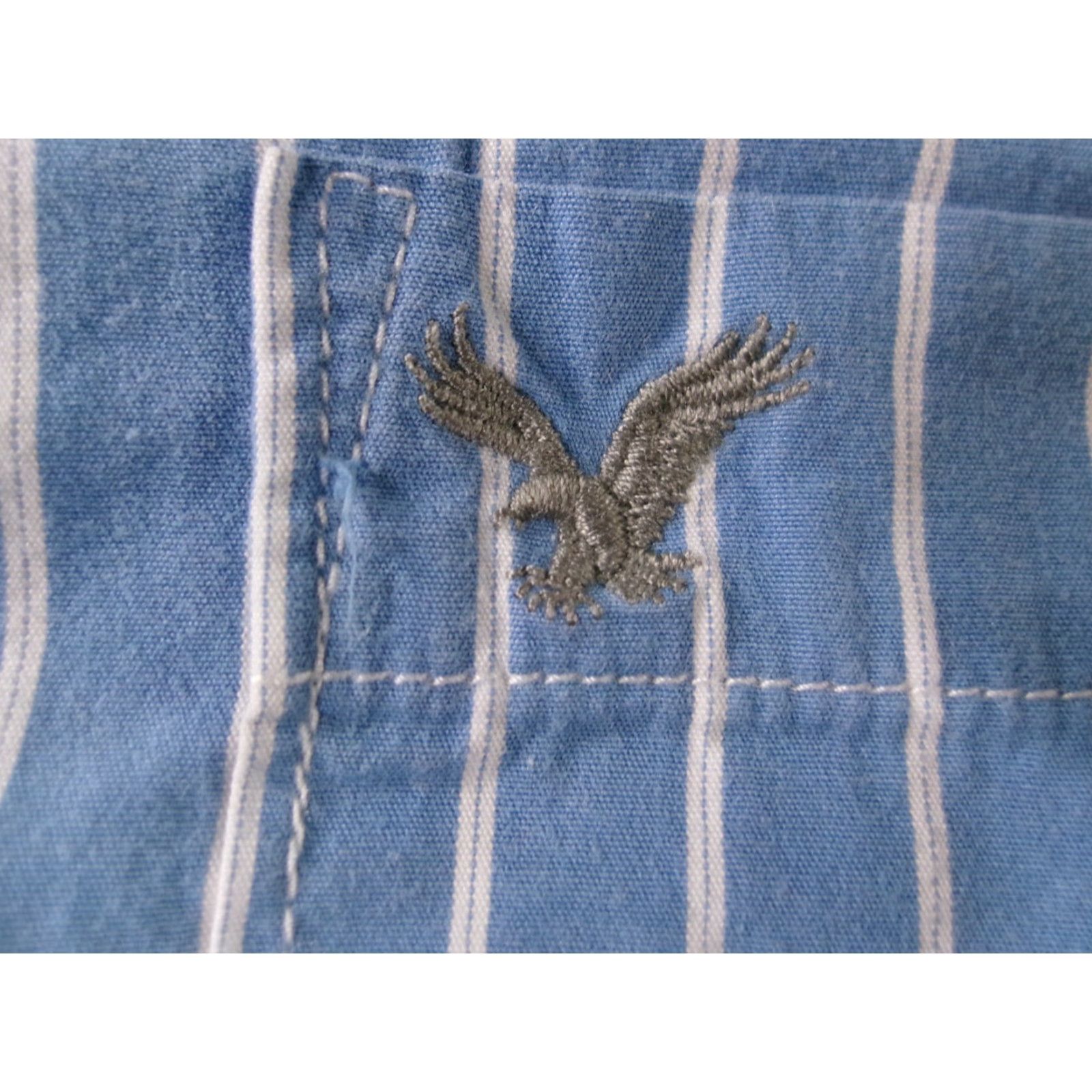 American Eagle Outfitters VINTAGE American Eagle Outfitters Shirt Mens Medium Blue Striped Athletic Fit Office Casual Work Size US M / EU 48-50 / 2 - 3 Thumbnail