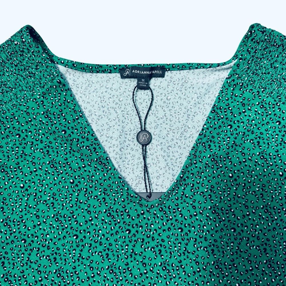 Adrianna Papell NWT New $79 Adrianna Papell Green Cheetah Print Long Sleeve Size XL / US 12-14 / IT 48-50 - 6 Thumbnail