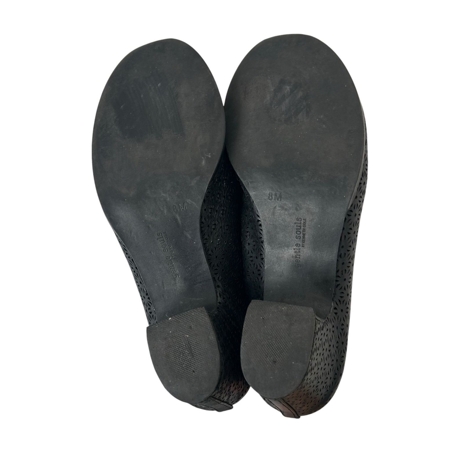 Gentle Souls Gentle Souls Black Leather Perforated Mules Heels Sz 8 Size US 8 / IT 38 - 5 Thumbnail