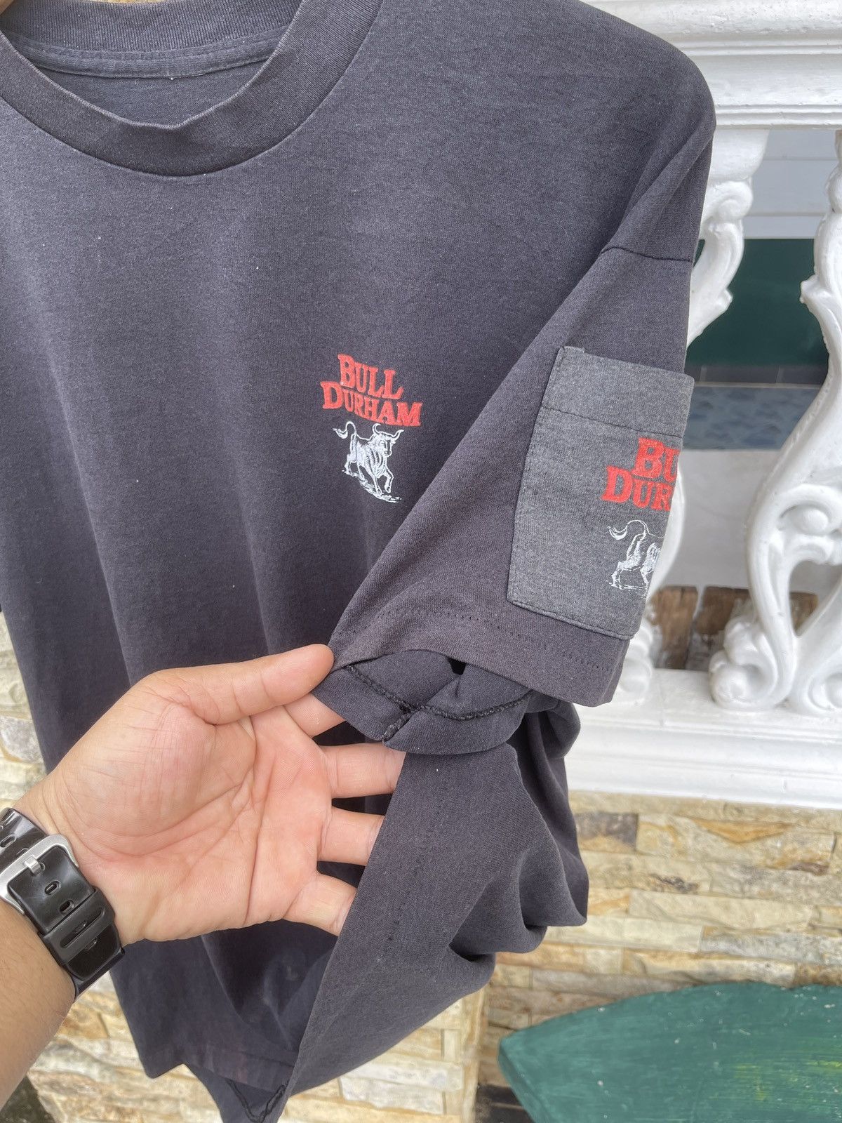 Vintage Last Drop🔥Vtg90s Sun Faded Bull Durham Single Stitch T-Shirt Size US XL / EU 56 / 4 - 6 Thumbnail