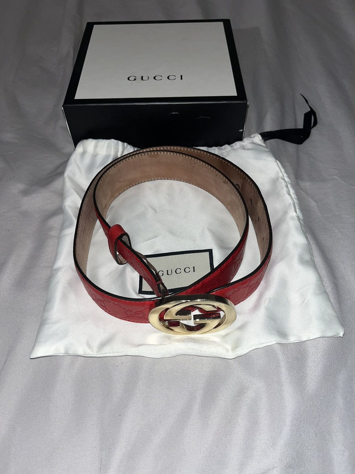 GG MARMONT REVERSIBLE BELT WOMENS SIZE 100/40 (BEIGE-Burgundy) Gucci Women main image 2