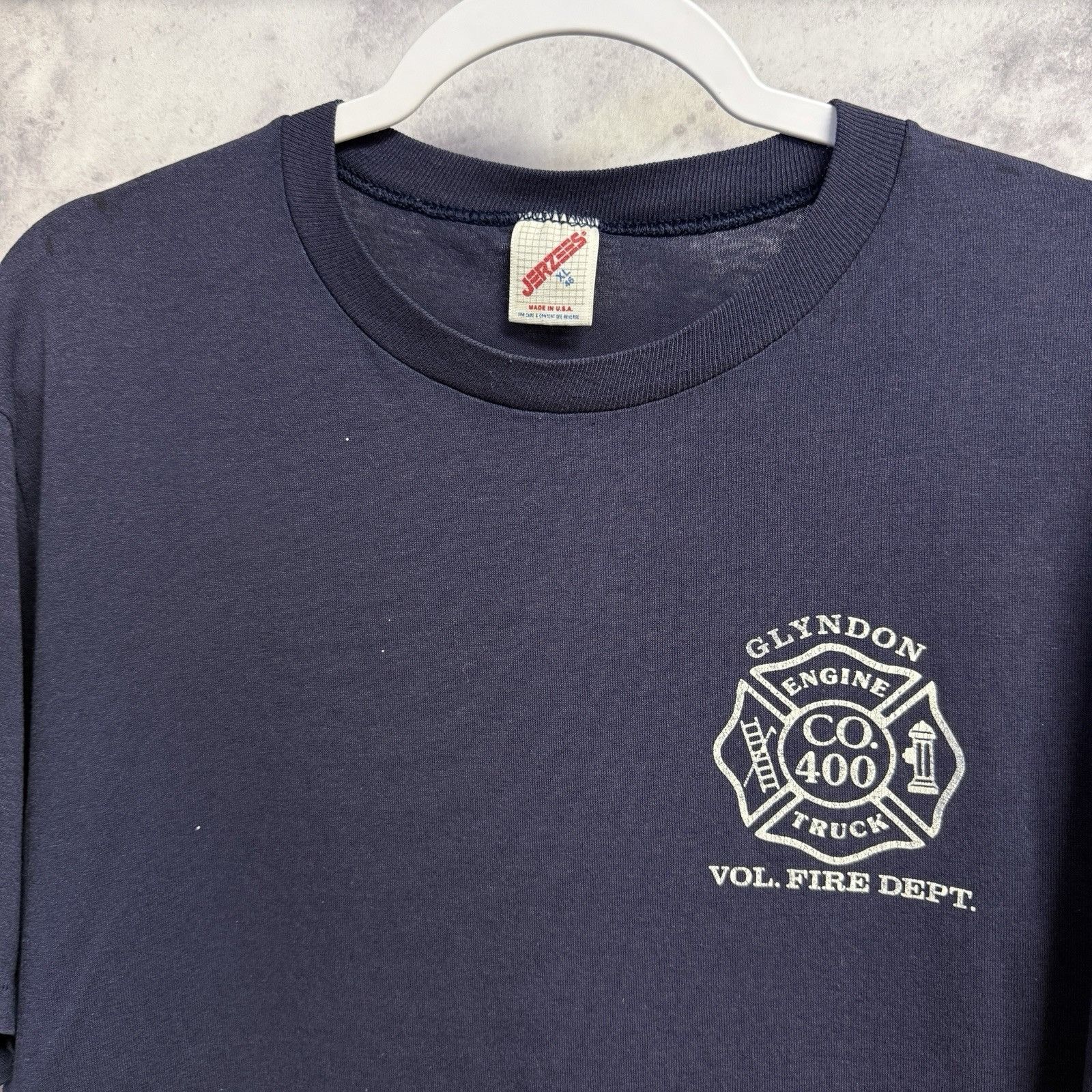 Vintage Vintage Fire Fighter T Shirt Mens XL Blue Fire Dept Glyndon Size US XL / EU 56 / 4 - 1 Thumbnail