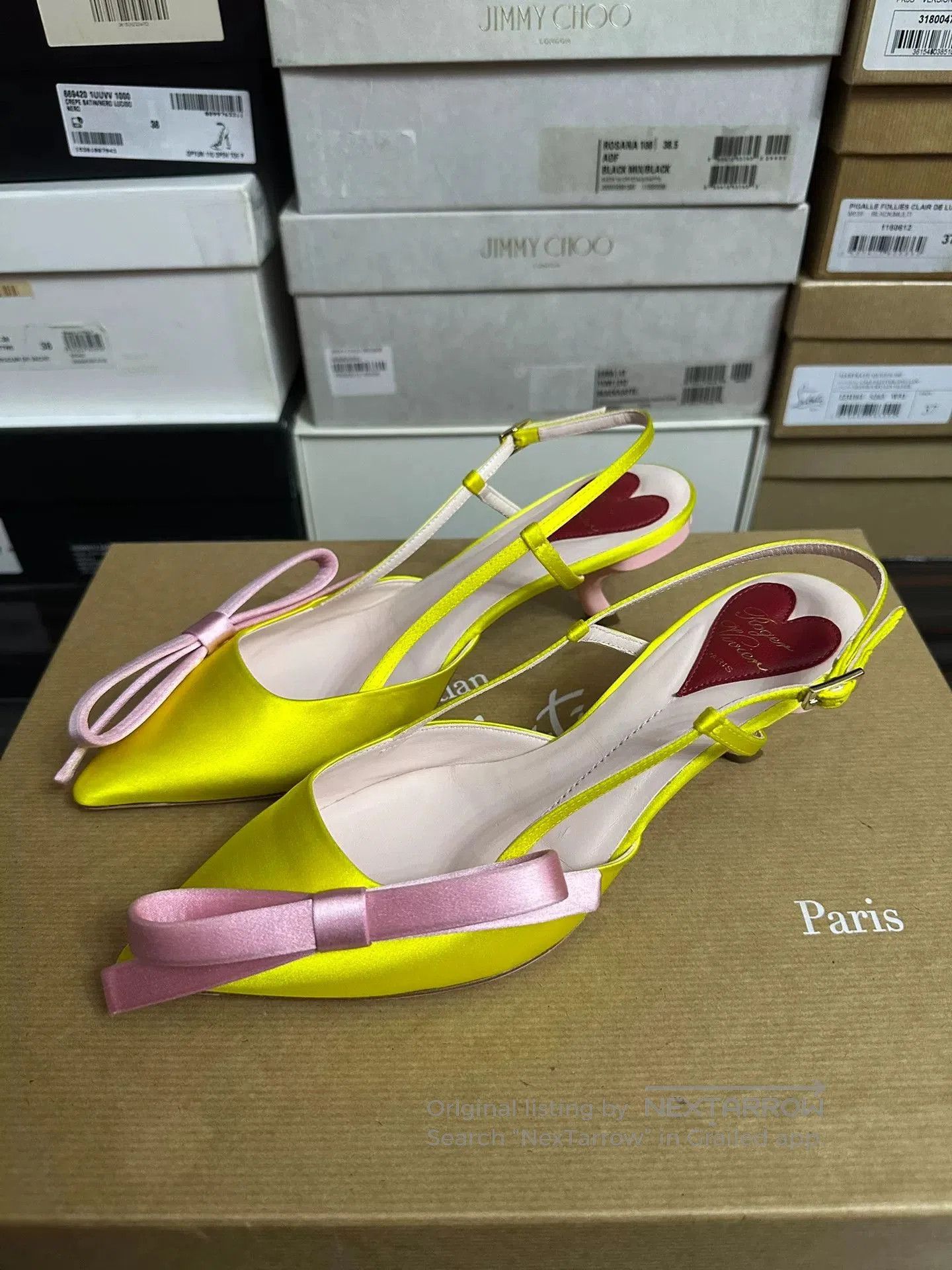 Roger Vivier Roger Vivier Yellow Bow Sandals. Size US 6.5 / IT 36.5 - 2 Thumbnail