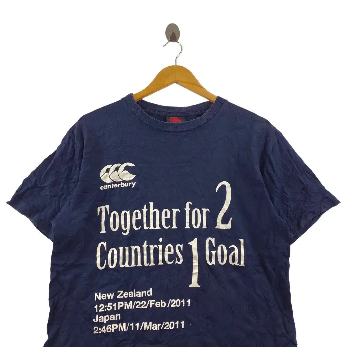 Canterbury of New Zealand × Vintage Vintage CANTERBURY NEW ZEALAND x JAPAN Earthquake Tee Shirt Size US L / EU 52-54 / 3 - 2 Thumbnail