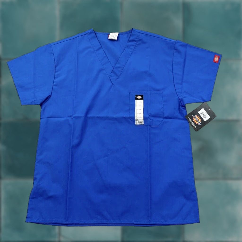 Dickies Dickies Scrub Top Adult XS Blue Patch Pocket Unisex Short Sleeve Size US XS / EU 42 / 0 - 1 Thumbnail