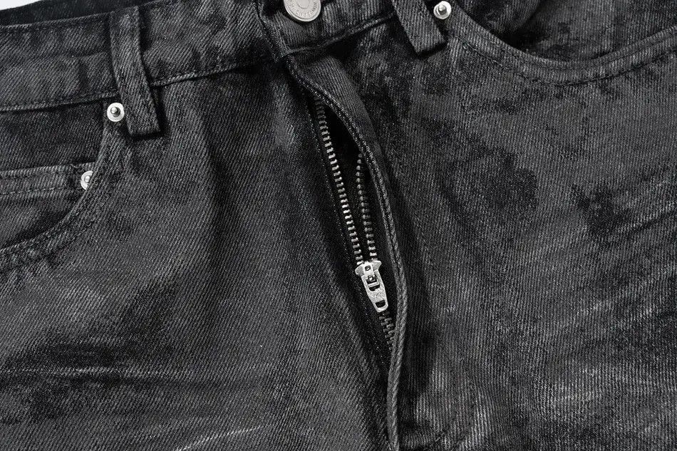 Japanese Brand Heavyweight washed and waxed micro flare hombre baggy jeans Size US 34 / EU 50 - 5 Thumbnail