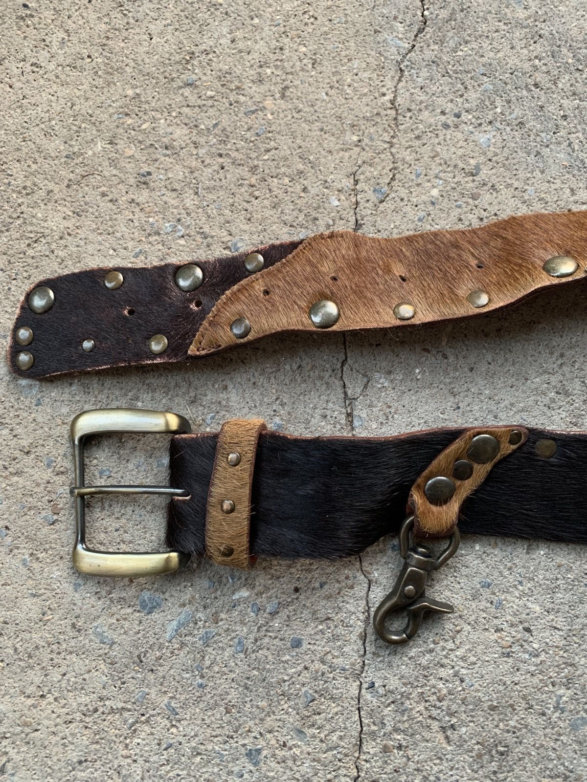 Vintage Archive* Vintage Jungle cat Studded Leather Belt Size 32 - 6 Thumbnail