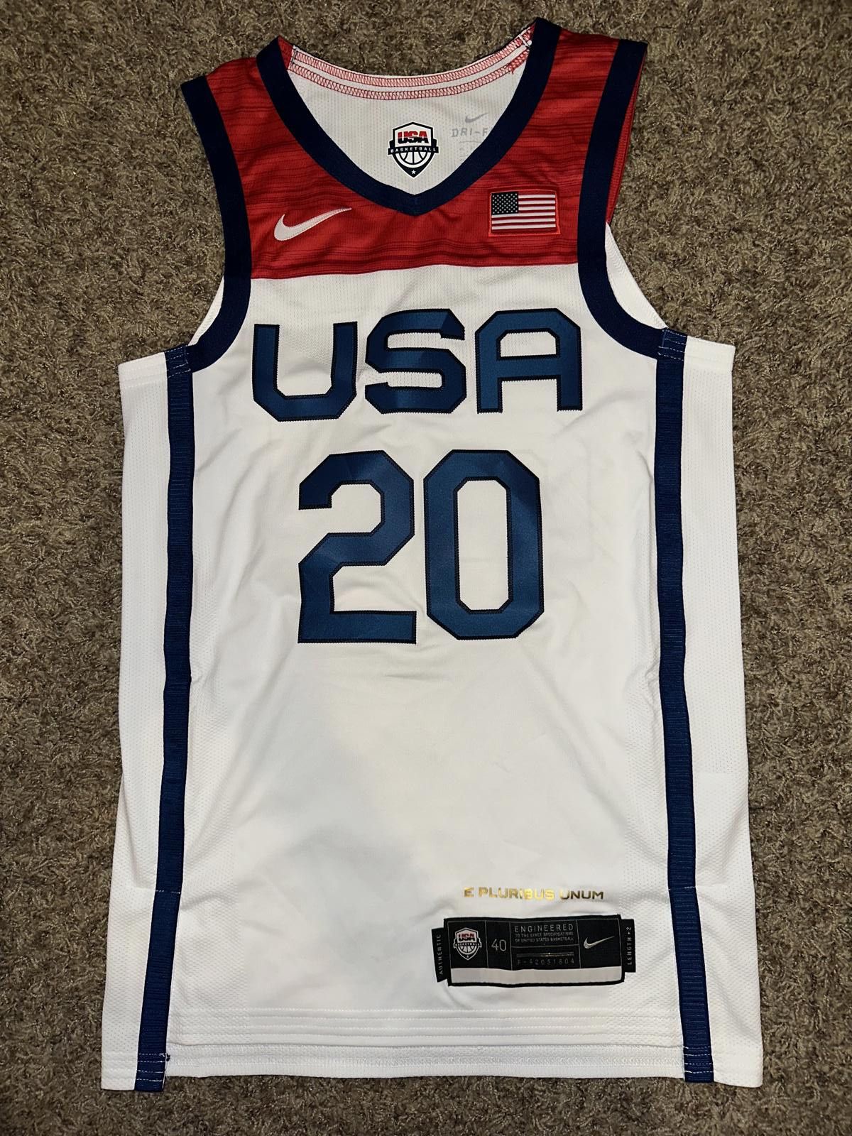 Nike Team USA Basketball 2020/21 Olympics Home Jersey