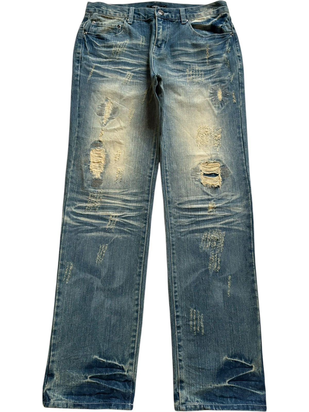 Japanese Brand Vintage Japanese Brand Rusty Wash Clawmark Loose Jeans Size US 33 - 1 Thumbnail