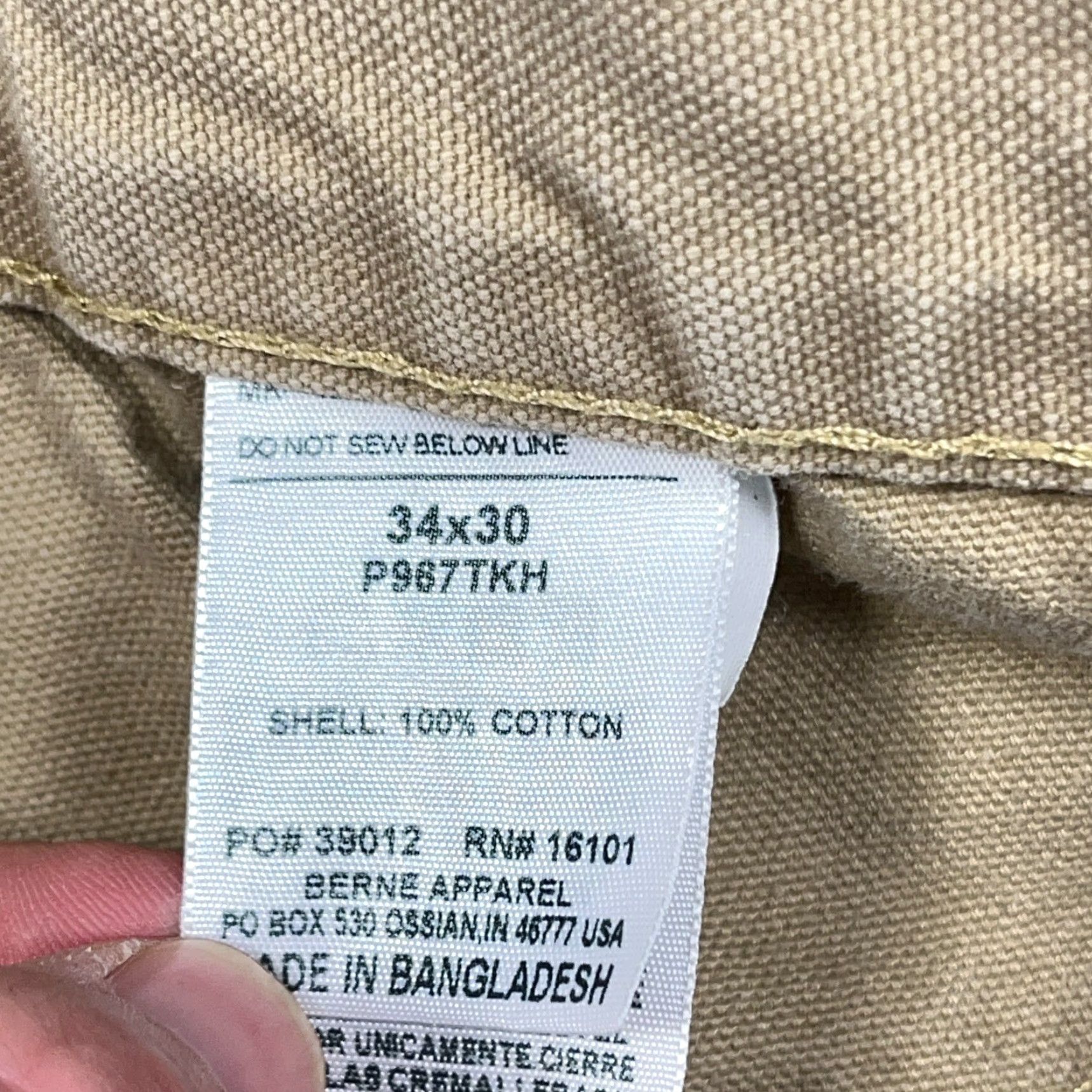 Vintage Berne Carpenter Pants Men 34x30 Tan Duck Canvas Workwear Distressed Grunge Worn Leather? Size US 34 / EU 50 - 5 Thumbnail