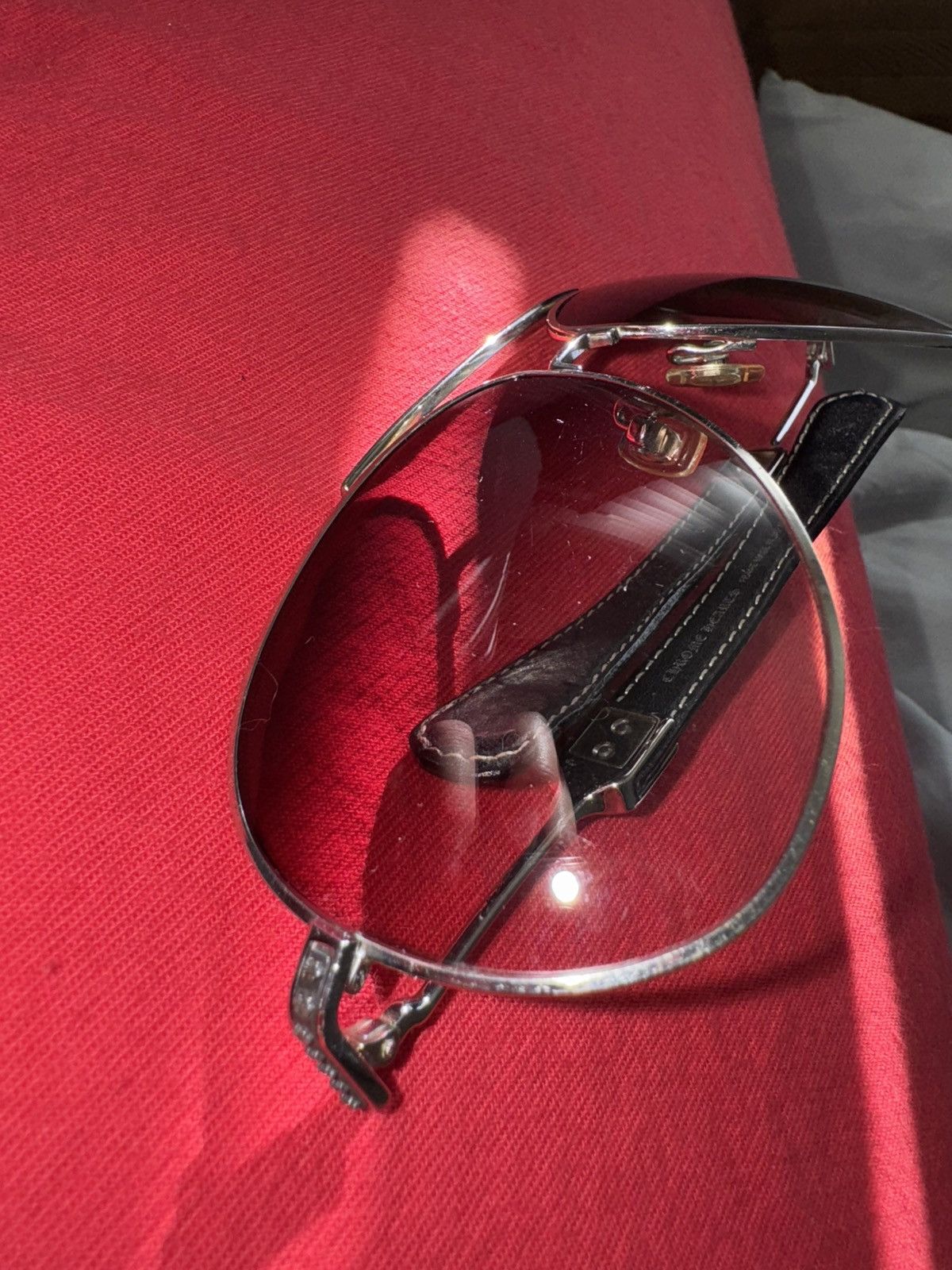 Chrome Hearts ARCHIVE Chrome Hearts Glasses "JOJO" - Rare Black Leather Size ONE SIZE - 8 Thumbnail