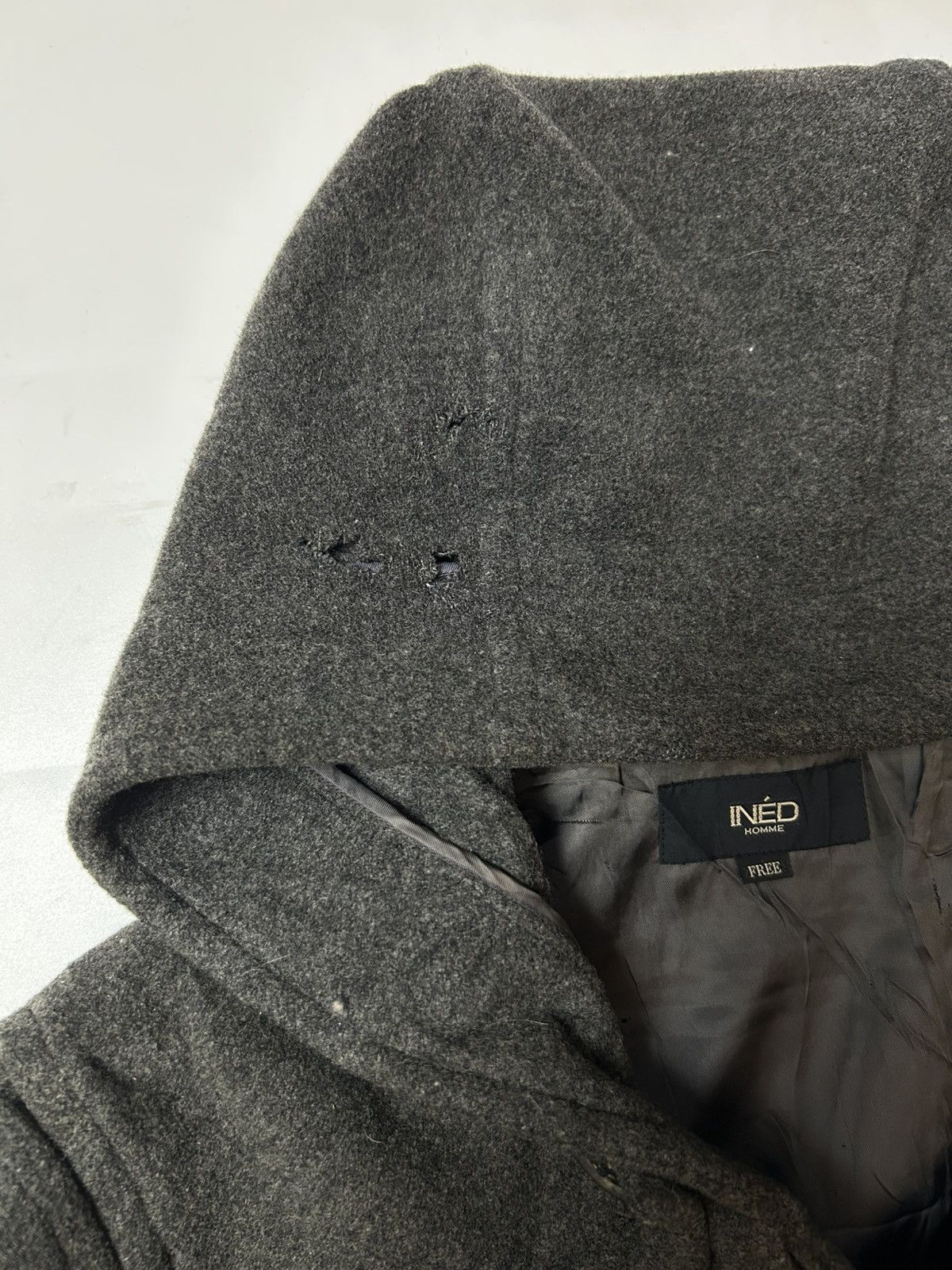 Designer × Japanese Brand × Yohji Yamamoto INED WOOL LONG COAT WITH HOODIE Size ONE SIZE - 5 Thumbnail