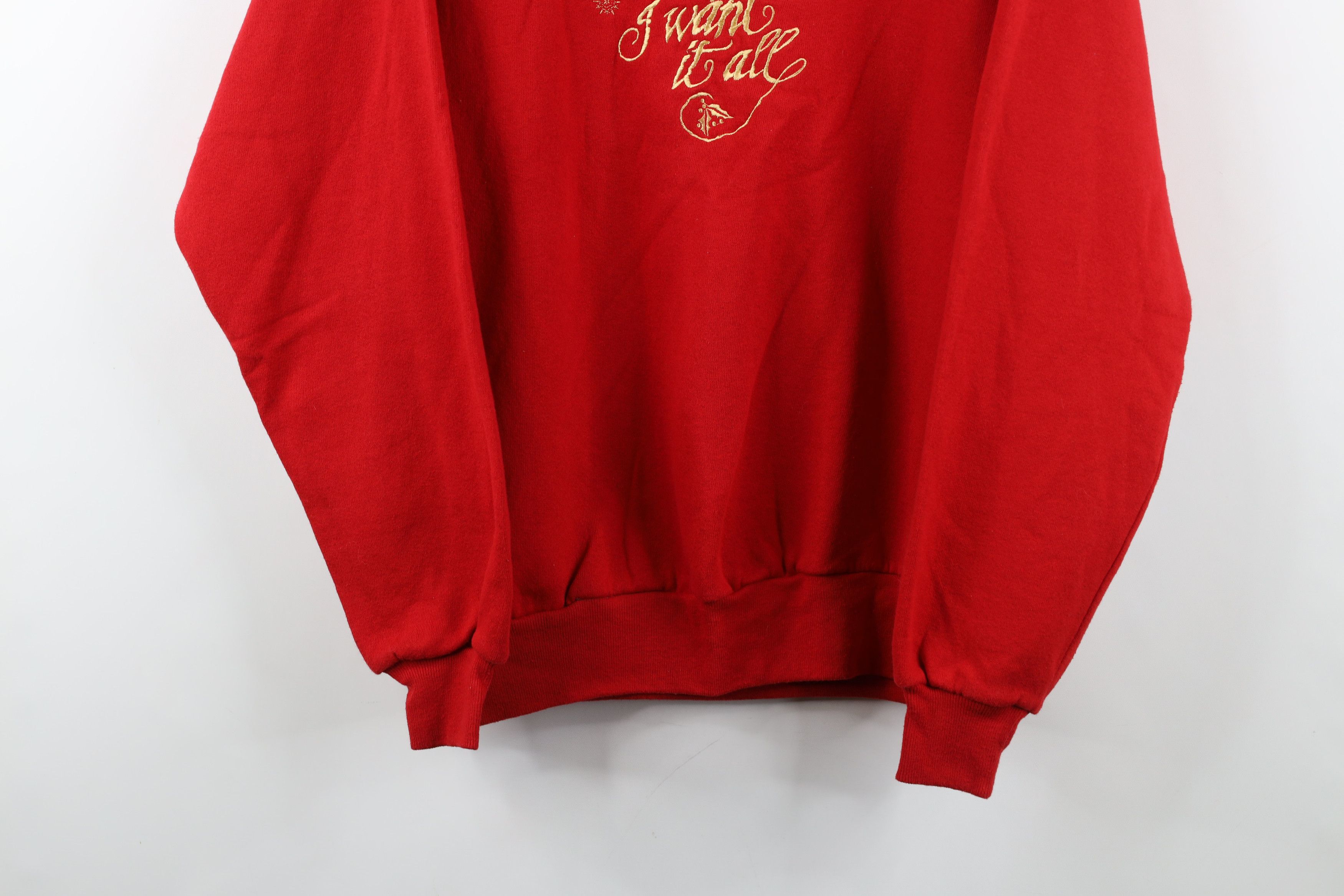 Vintage Vintage 90s Christmas I Want It All Collared Sweatshirt USA Size L / US 10 / IT 46 - 3 Thumbnail