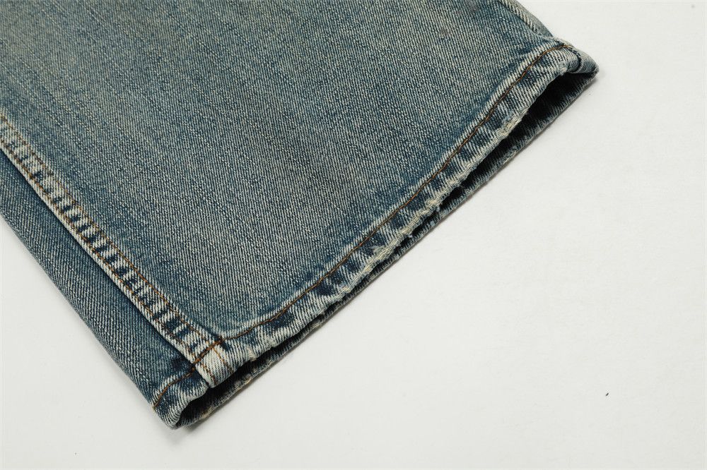 Jean American men's simple distressed straight washed jeans Size US 32 / EU 48 - 5 Thumbnail