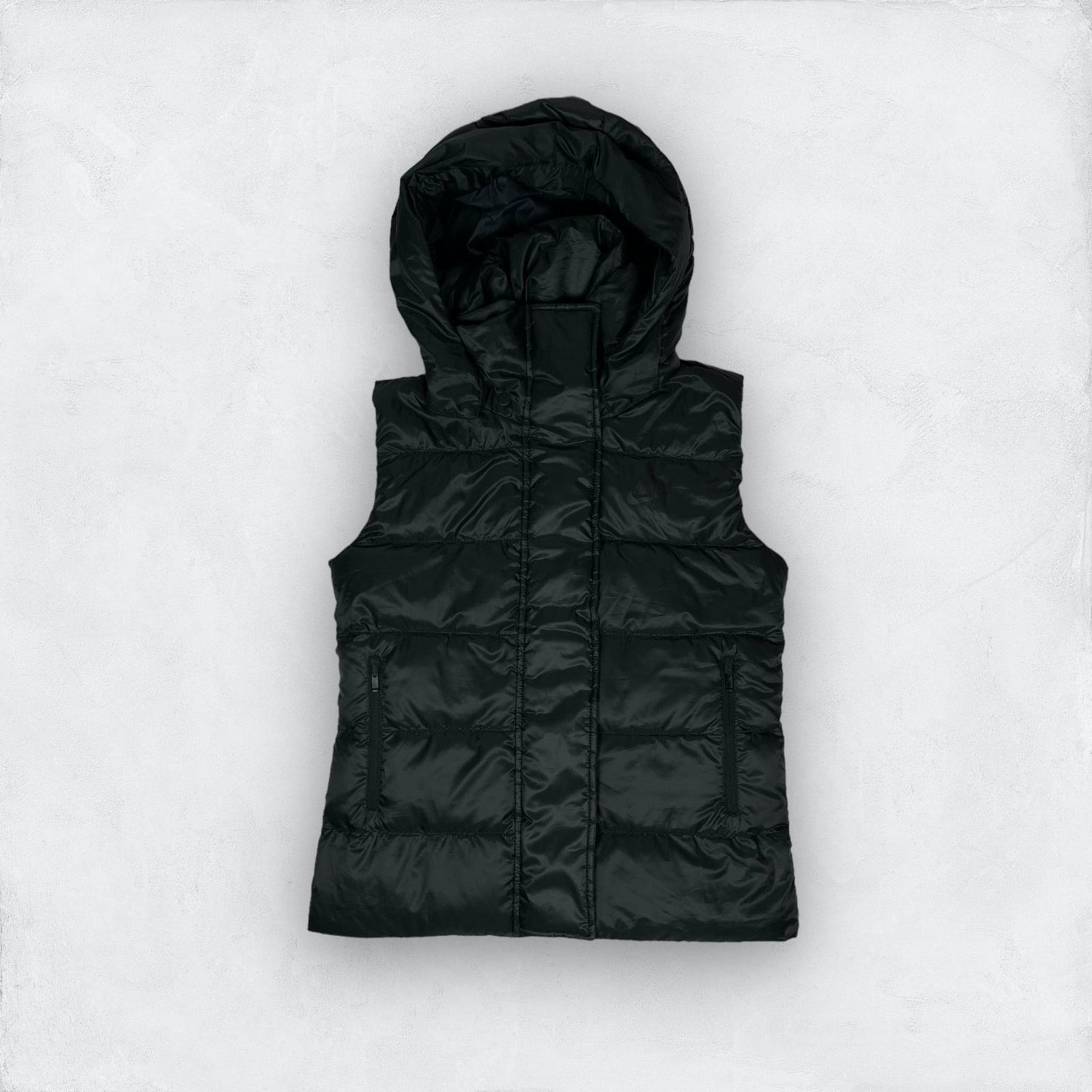 Nike Nike Women's Black Full Zip Hooded Down Puffer Vest Small Size S / US 4 / IT 40 - 1 Thumbnail
