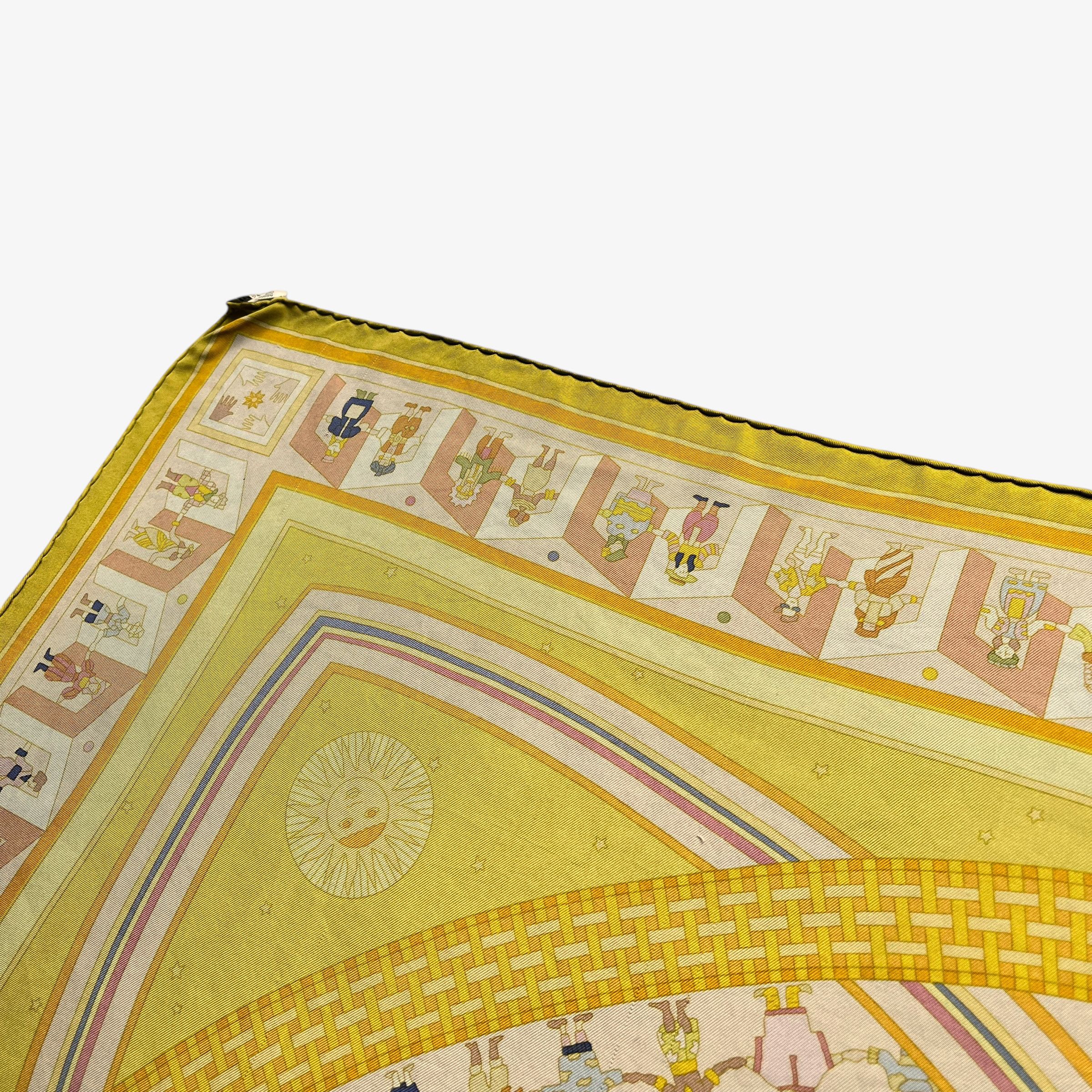 Hermes Vintage Y2K Hermes Paris Donner La Main Sun Face Silk Scarf Size ONE SIZE - 5 Thumbnail