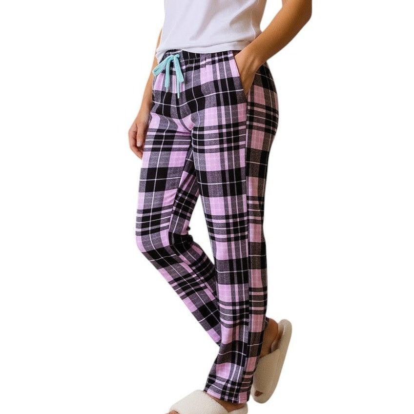 Vera Bradley Vera Bradley Pink Plaid Tie Waist Pajama Pants, S Size 30" / US 8 / IT 44 - 1 Thumbnail