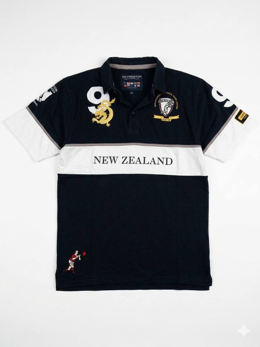 Vintage Kevingston New Zealand International Rugby Polo Shirt Size M Size US M / EU 48-50 / 2 - 1 Thumbnail