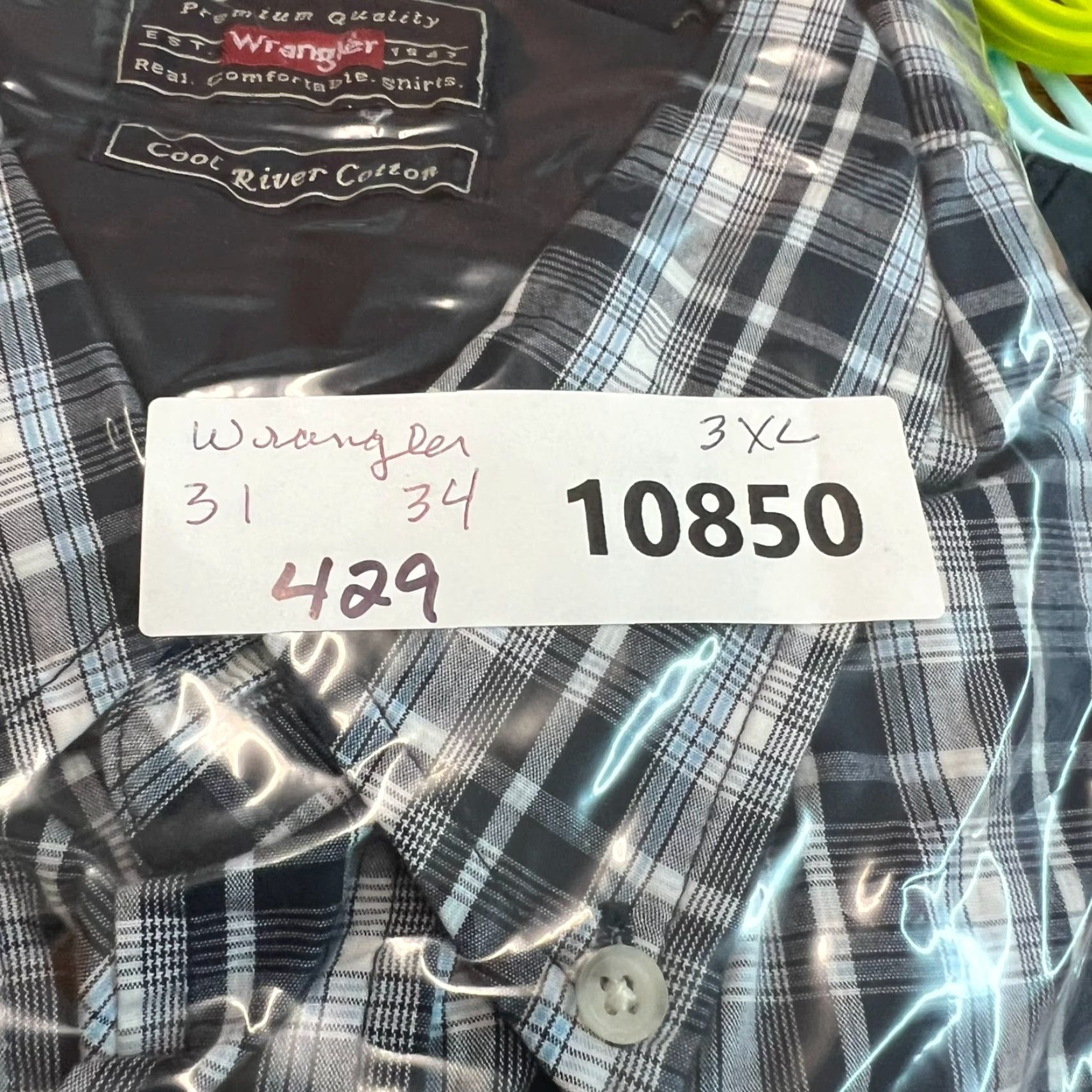 Wrangler VINTAGE Wrangler Plaid Button-Up Shirt 3XL Blue Casual Short Sleeve Mens Size US XXL / EU 58 / 5 - 8 Thumbnail