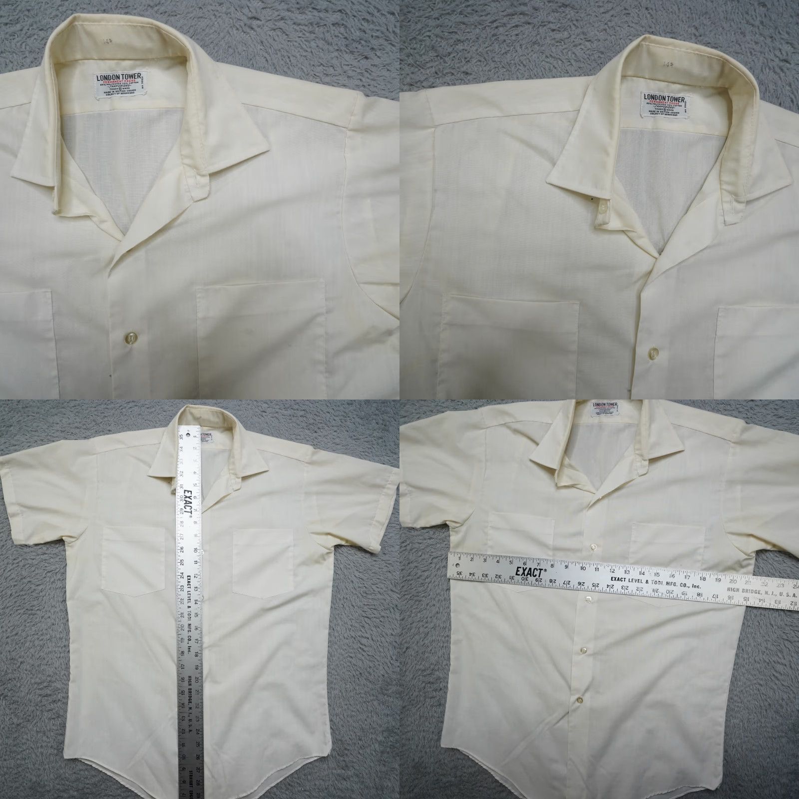 Vintage Vintage London Tower Shirt Mens M White 60s Button-Up Short Sleeve Casual Vintage 60s Mens White London Tower Shirt Size US M / EU 48-50 / 2 - 8 Thumbnail