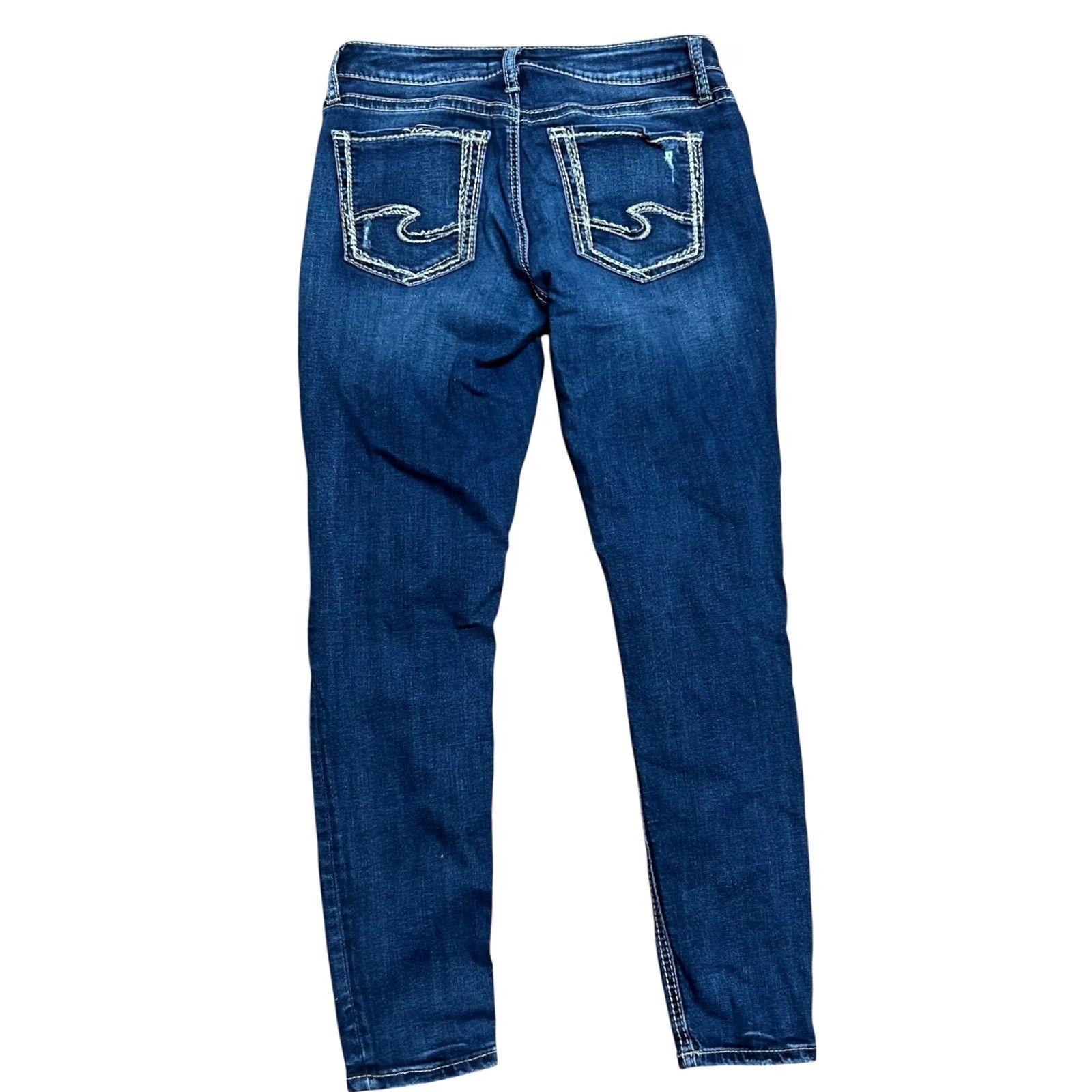 Vintage Silver Jeans Suki Mid Super Skinny Jeans Women’s 30x29 Medium Wash Stretch Denim Jeans 5-Pocket Design Boys? Size 30" / US 8 / IT 44 - 7 Thumbnail