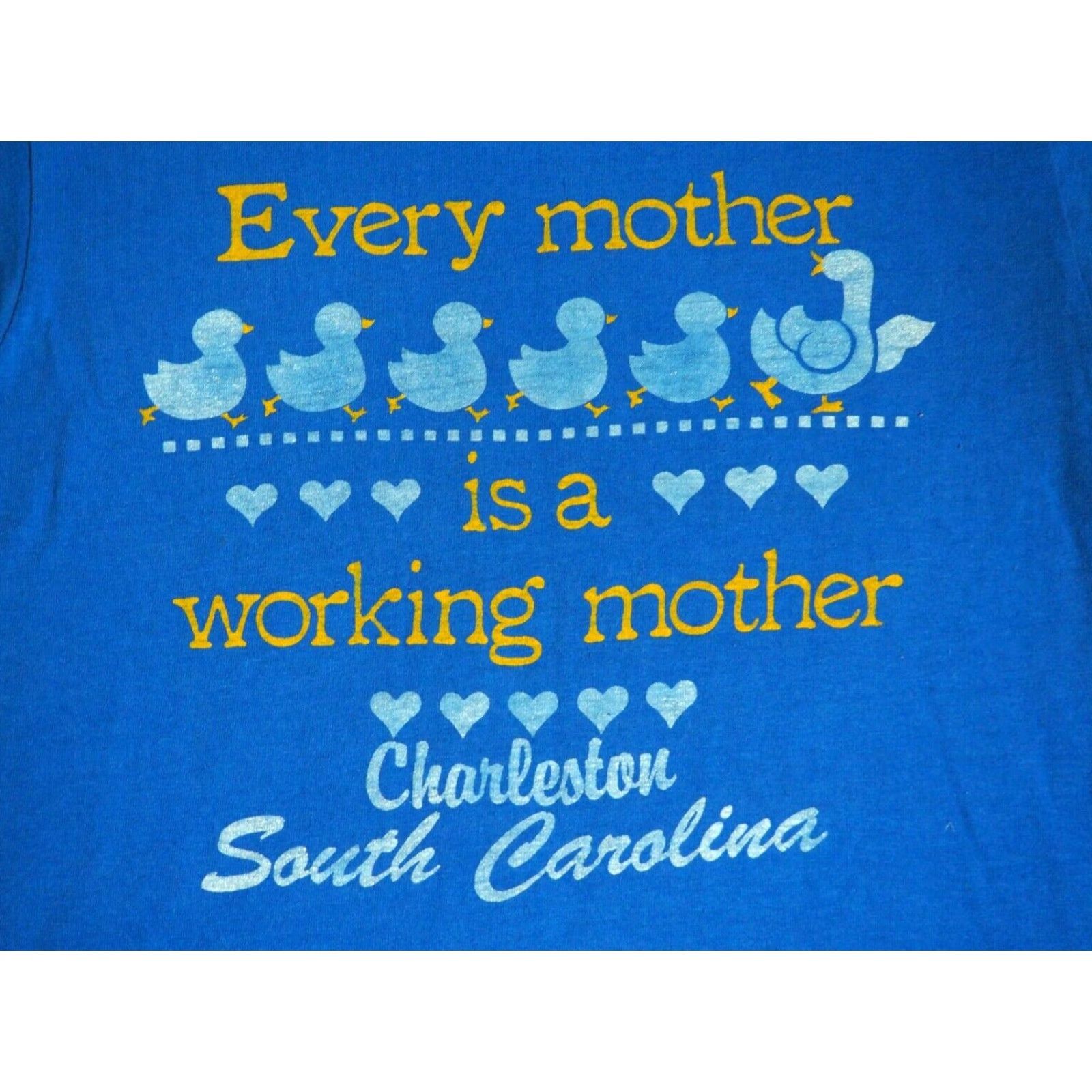 Vintage VTG 80s Screen Stars Mother Mom Womens Rights Faded Blue Carolina Tee T-Shirt S Size S / US 4 / IT 40 - 5 Thumbnail