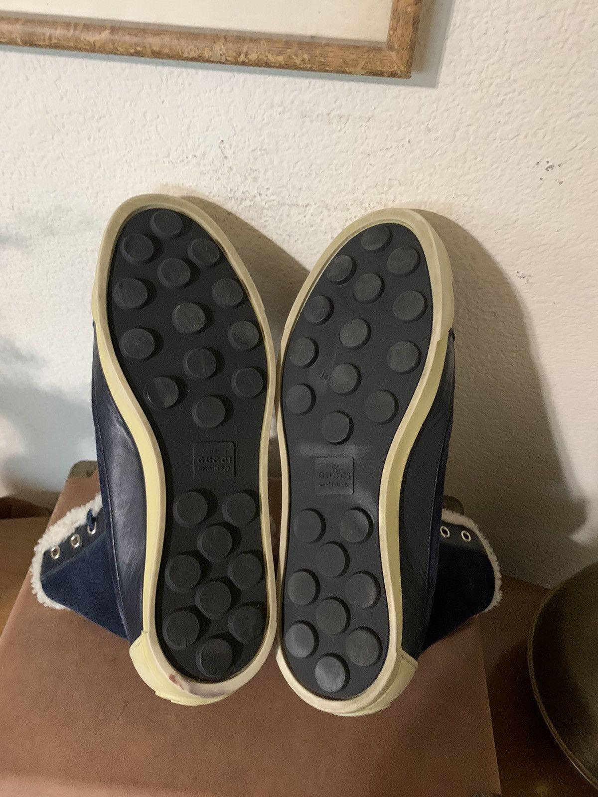 Gucci Suede Shearling Fashion Sneakers Size US 10.5 / EU 43-44 - 12 Thumbnail