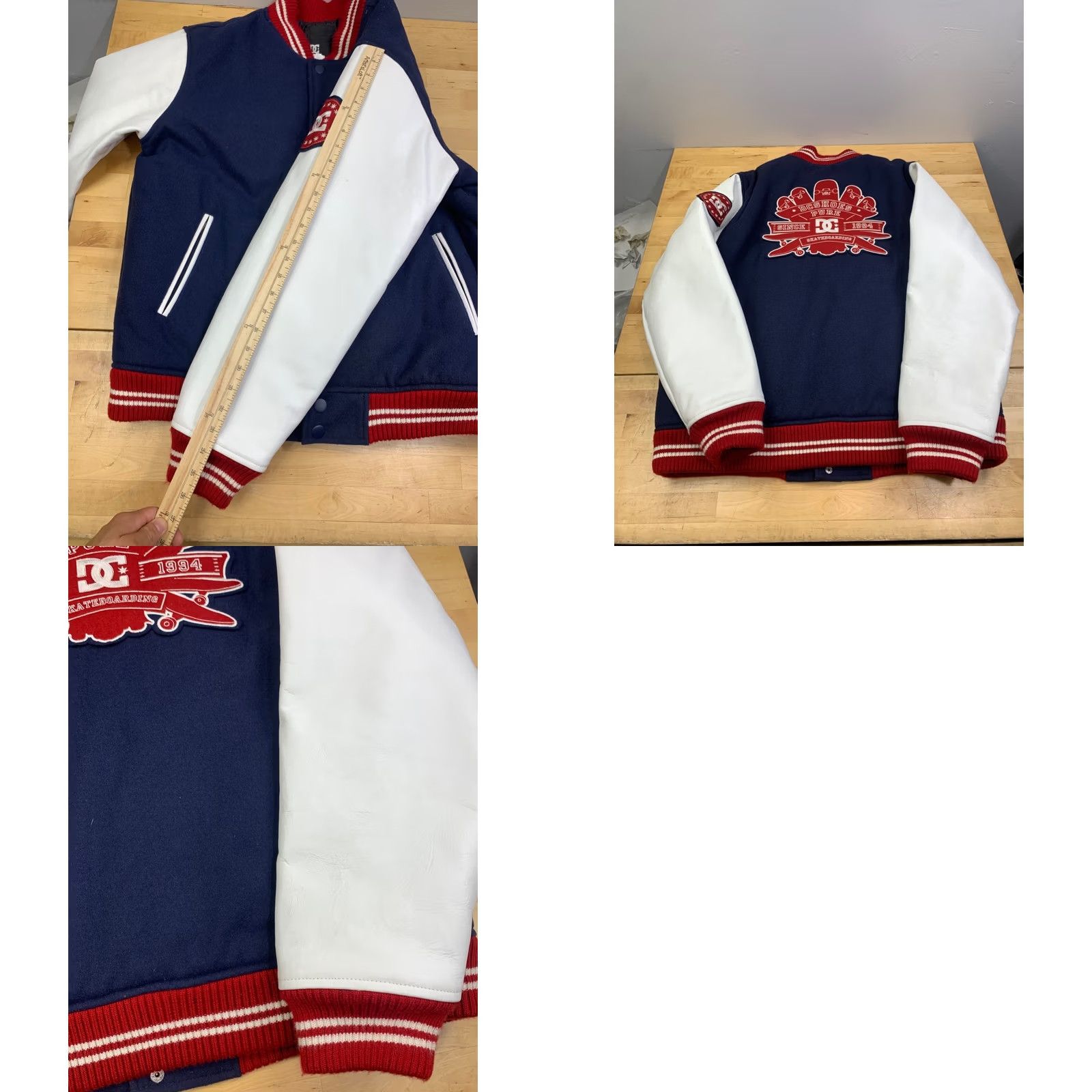 Vintage DC Shoes Varsity Jacket Men L Lined Button Logo Skateboarding Winter Fall Blue Varsity Jacket Mens Lined Logo DC Shoes Size US L / EU 52-54 / 3 - 9 Thumbnail
