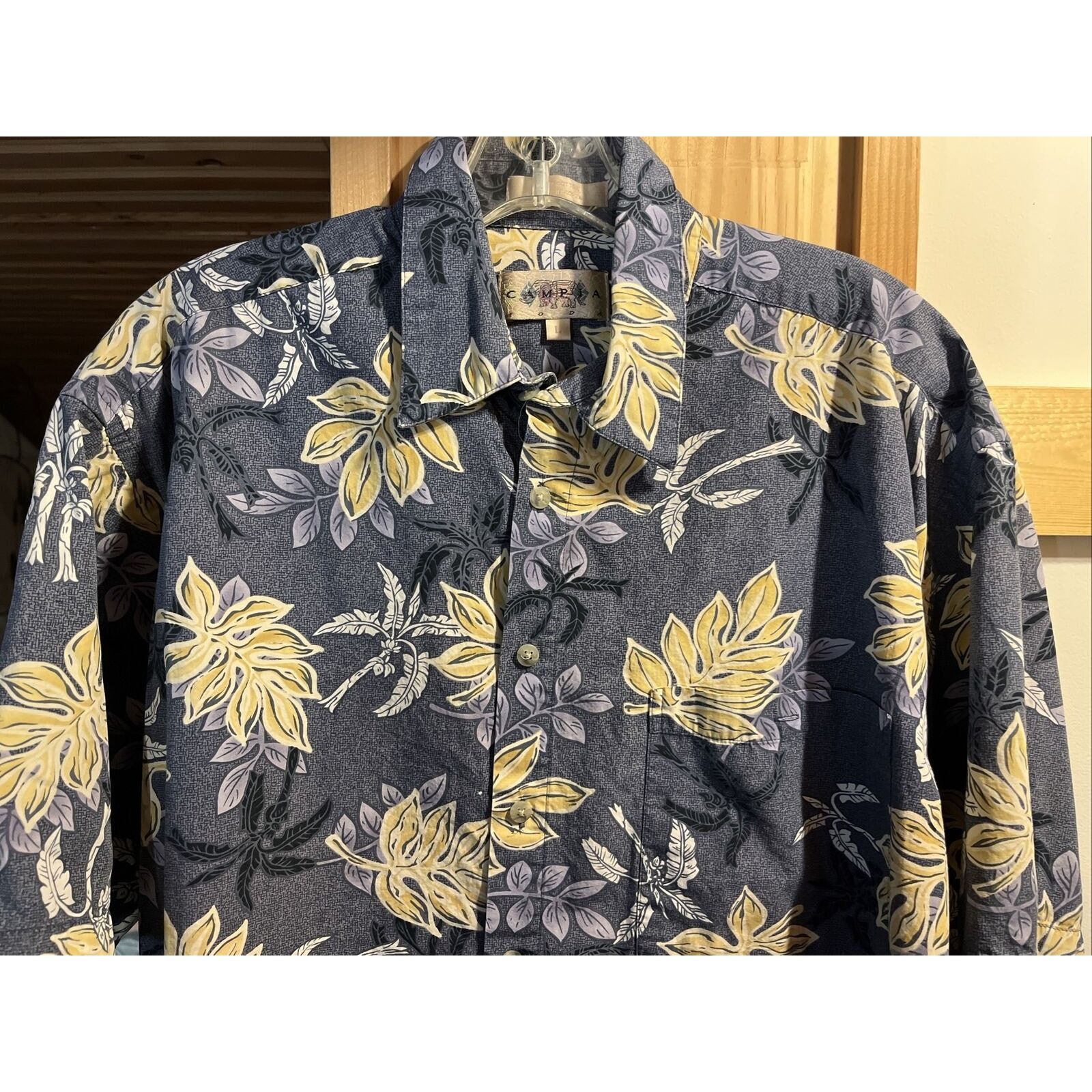 Campia Moda Campia Moda Men’s L Blue Floral SS Cotton Hawaiian Shirt Size US L / EU 52-54 / 3 - 3 Thumbnail