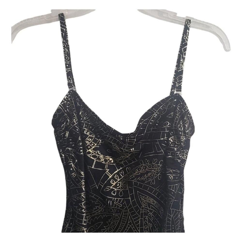 Dior CT1905 Christian Dior Vintage Black & Gold Bathing Suit 12 Size ONE SIZE - 2 Thumbnail