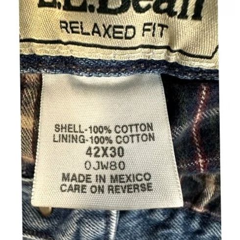 Vintage L.L. Bean Jeans Mens 42X30 Blue Distressed Relaxed Fit Straight Denim Pants Size US 42 / EU 58 - 5 Thumbnail