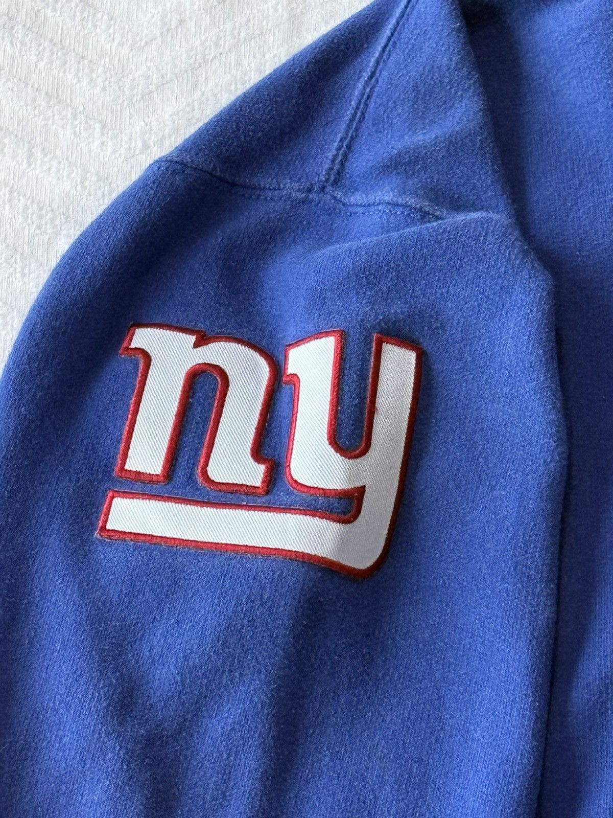 NFL VINTAGE NY GIANTS SLEEVE PATCH HOODIE Size US XL / EU 56 / 4 - 2 Thumbnail