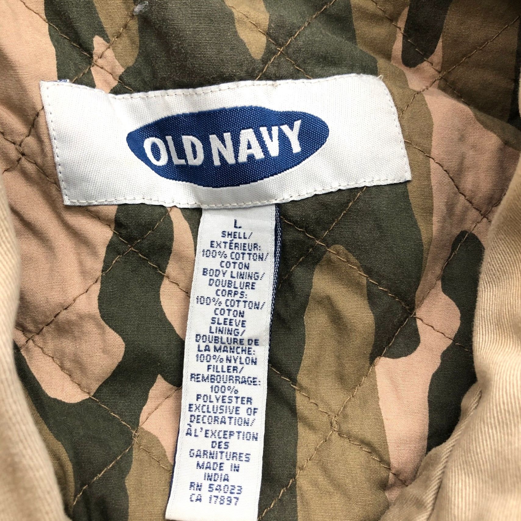 Old Navy VINTAGE Old Navy Field Utility Jacket Mens Large L Tan Camo Lined Barn Coat Jacket Size US L / EU 52-54 / 3 - 3 Thumbnail