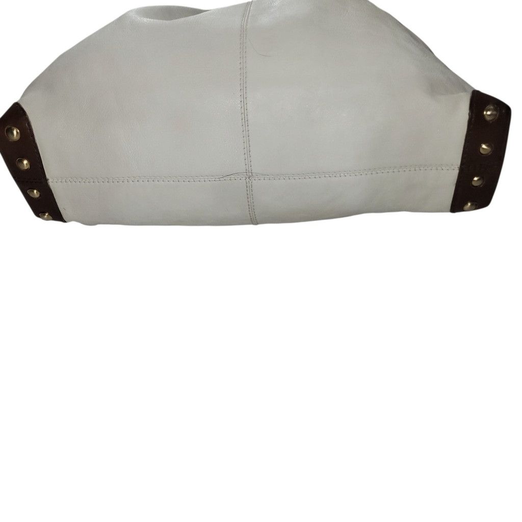 Michael Kors Michael Kors Astor Ring Brown/White Pebbled Leather Studded Size ONE SIZE - 6 Thumbnail