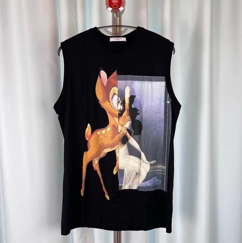 Givenchy Givenchy Black Cotton Sleeveless Graphic T-Shirt 0089 Size US S / EU 44-46 / 1 - 1 Thumbnail