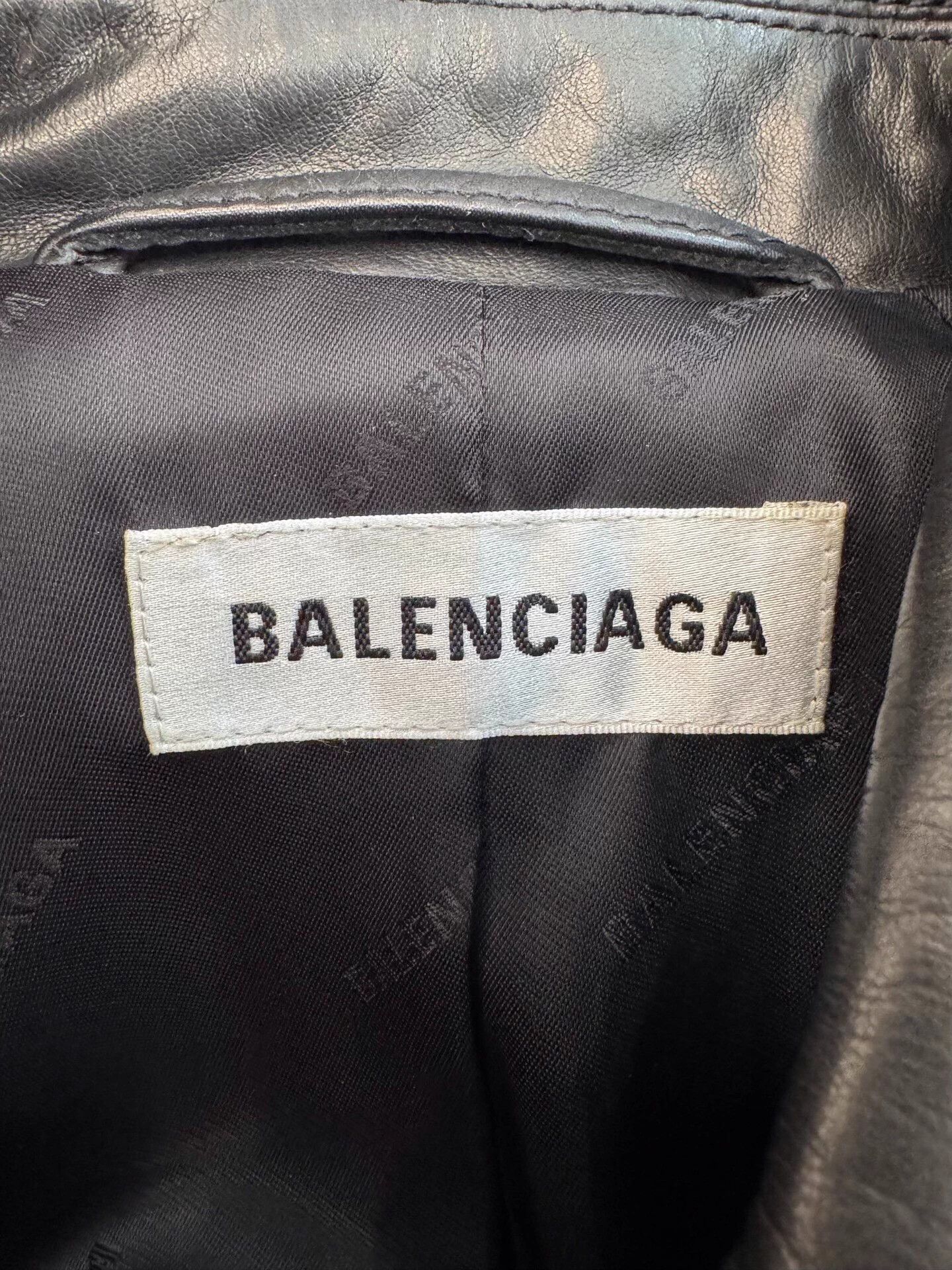 Balenciaga Balenciaga Black Double-Breasted Leather Moto Coat 38 Size XS / US 0-2 / IT 36-38 - 5 Thumbnail
